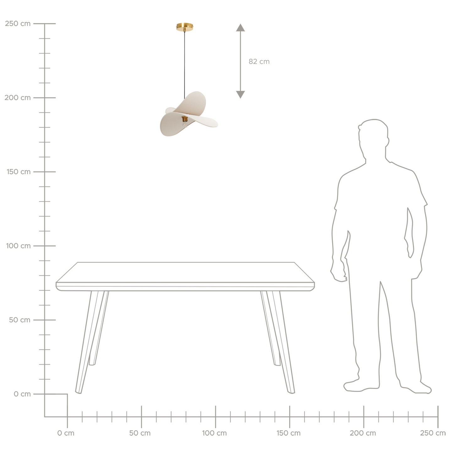Linen Pendant Lamp Beige 105cm Open Bulb Modern