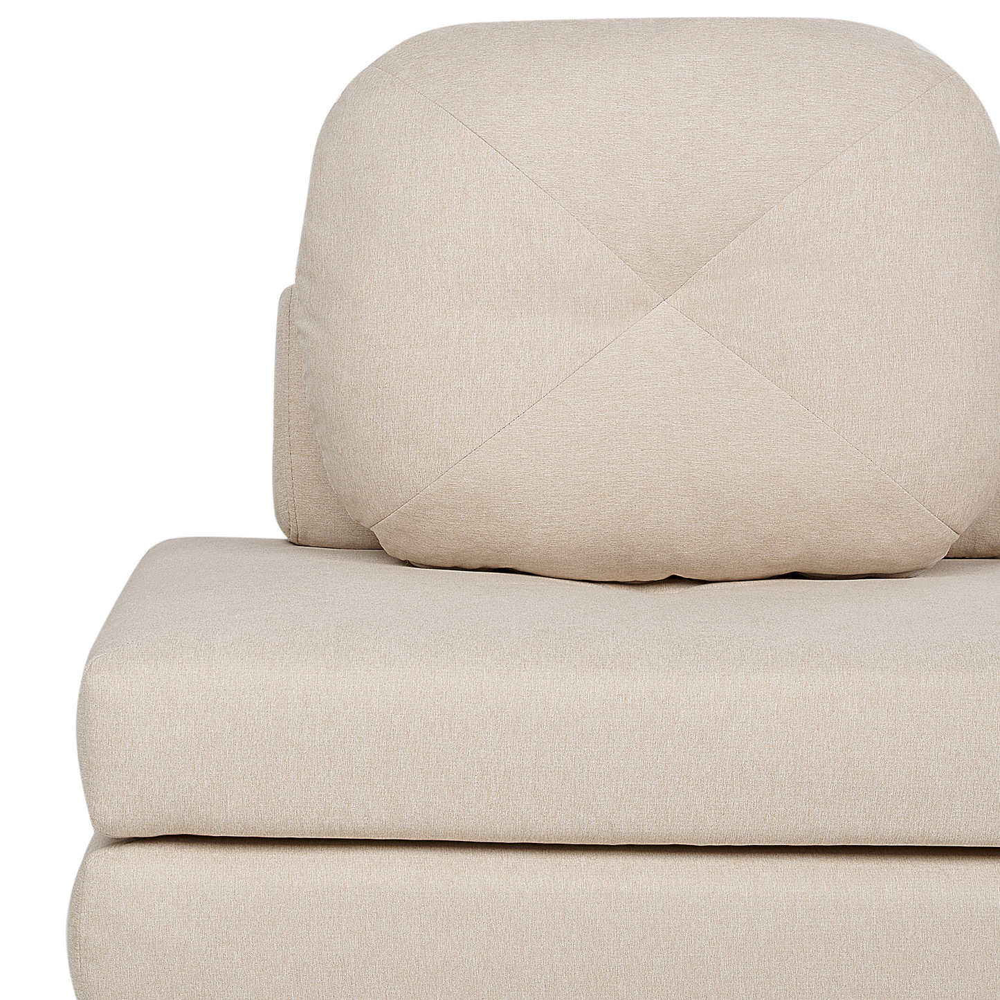 Luxe Sofa Pouffe Bed Beige Fabric Modern Sleeper One Seater