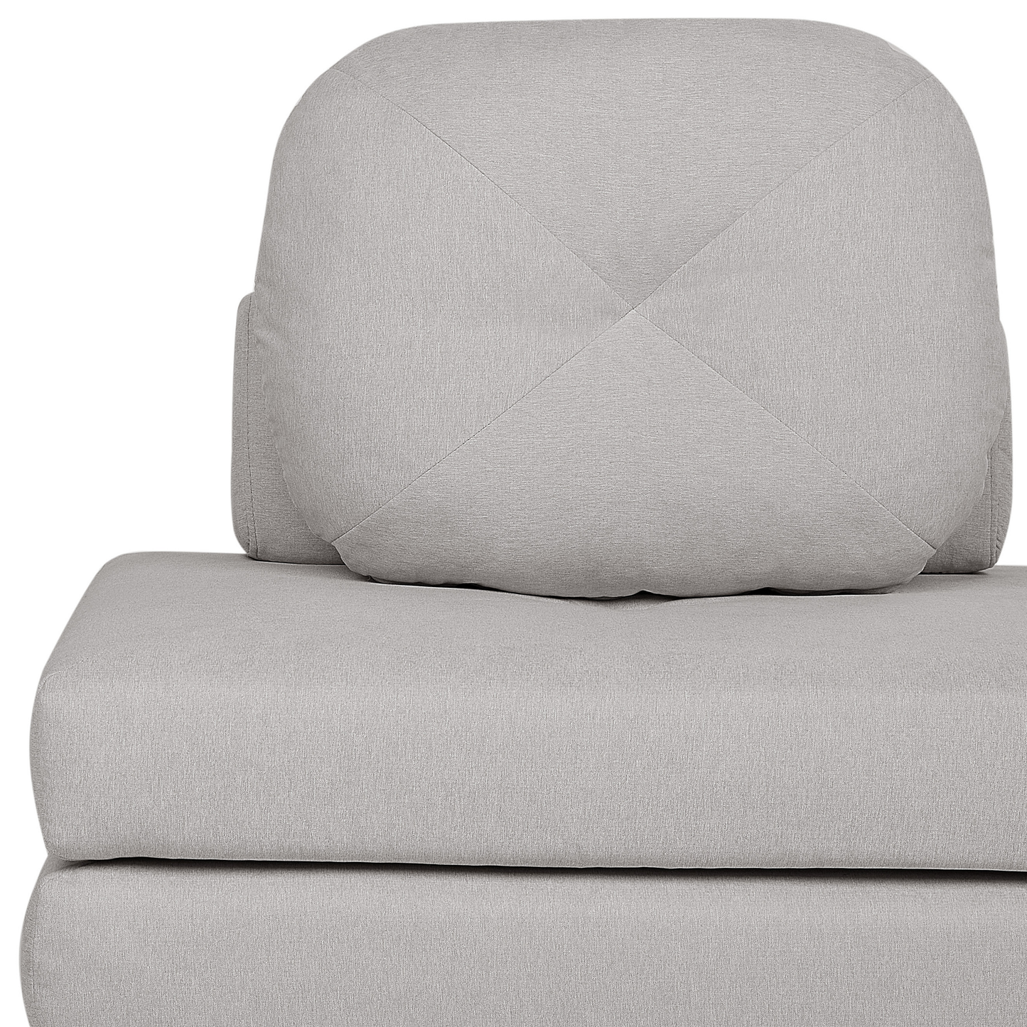Sofa Pouffe Bed Light Grey Fabric Fold Out Single Sleeper