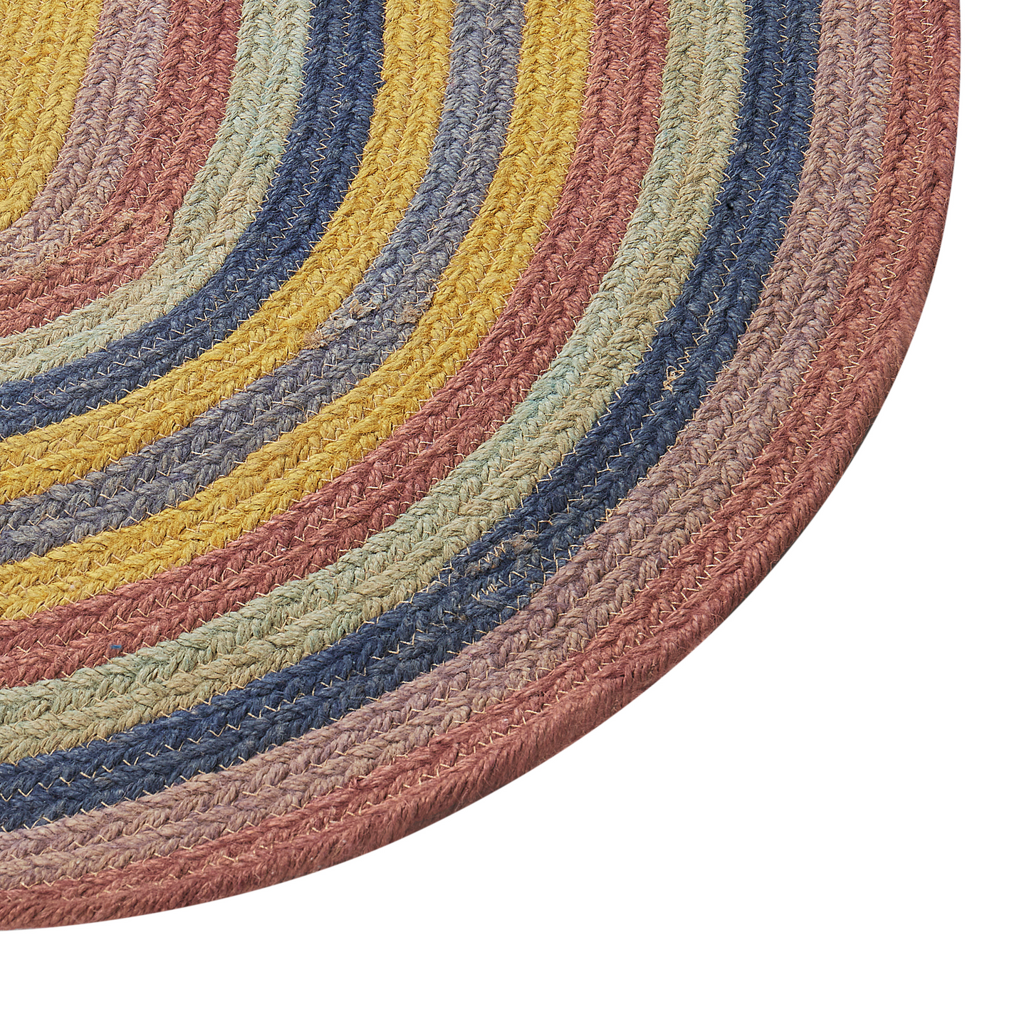 Kids Handwoven Jute Area Rug 70 X 100cm Oval Multicolour