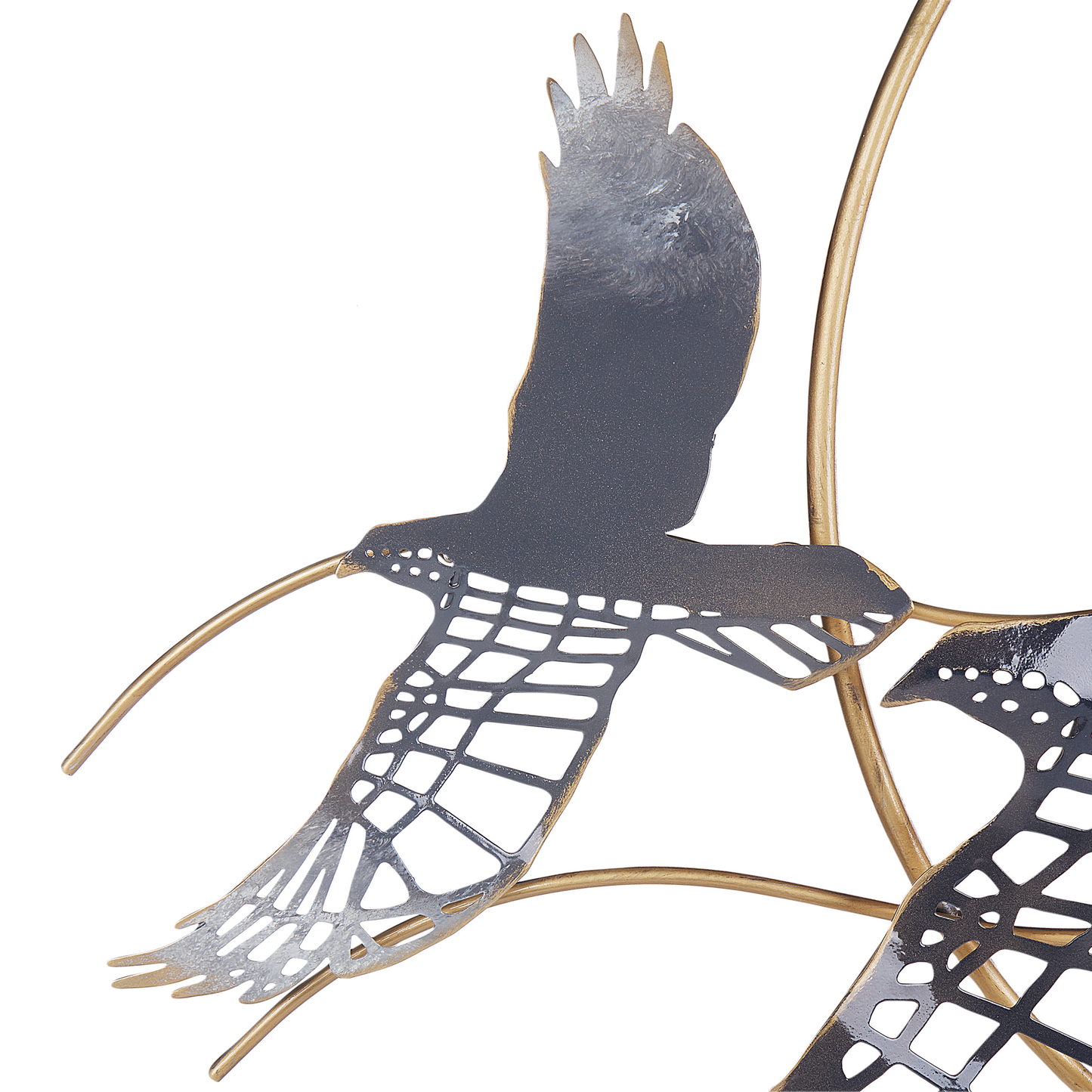Multicolour Iron Bird Wall Sculpture Modern Abstract Glam Wall Decor For Living Room