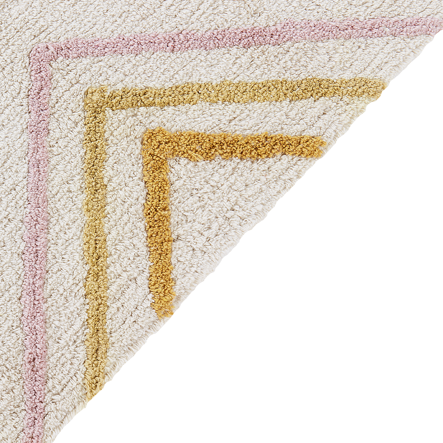 Handmade Cotton Tufted Rug Off White 140 x 200cm Multicolor Geometric Pattern Rectangular