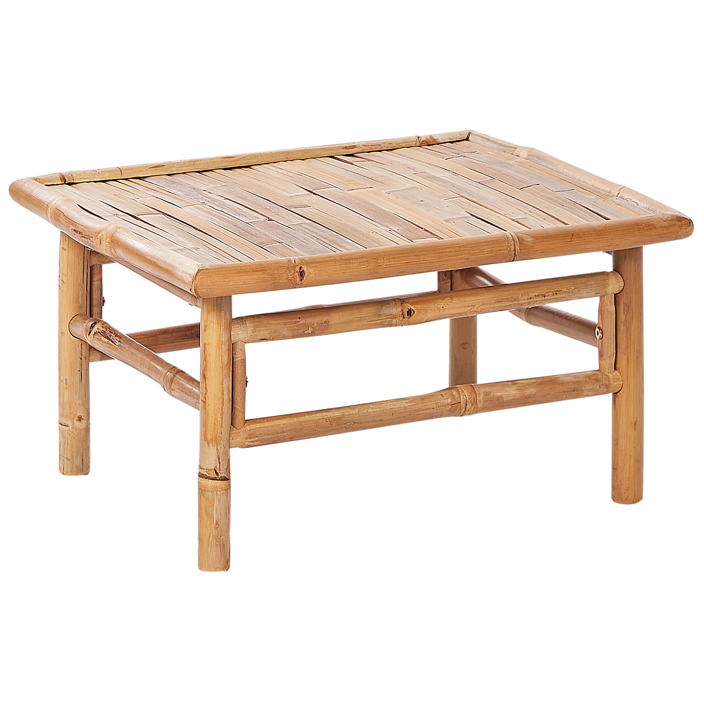 Outdoor Modular Sofa Set 3 And 2 Seaters With Bamboo Coffee Table Taupe Cushions