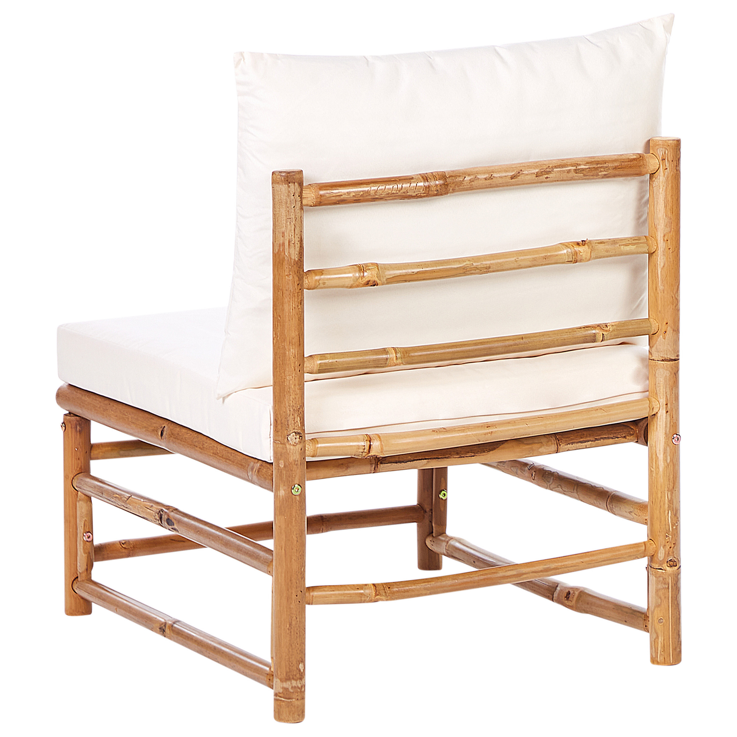 Garden Luxe Outdoor Modular Sofa Set Off White Bamboo Cushions