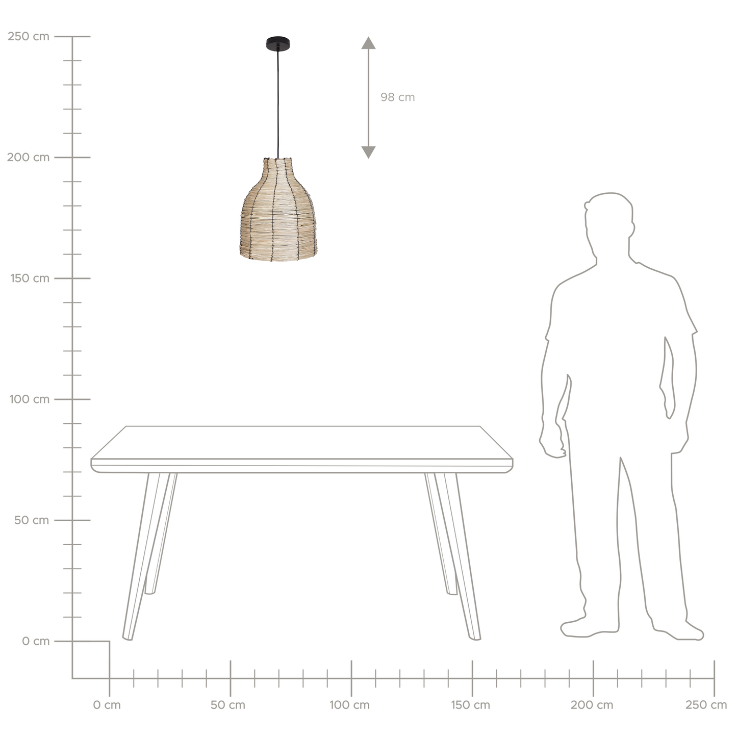 Natural Seagrass Pendant Lamp With Black Iron Base Boho Hanging Light Shade