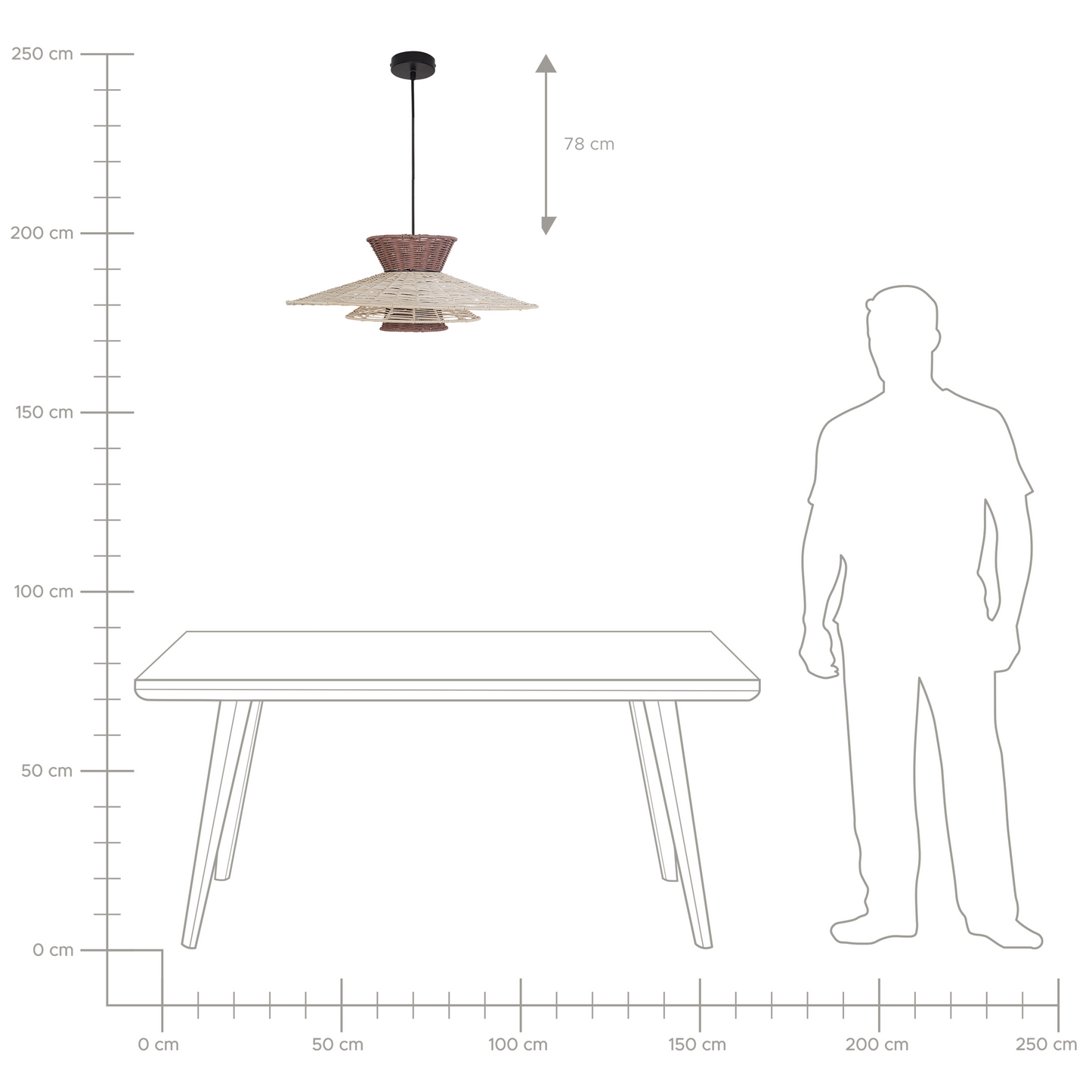 Rattan Pendant Lamp Natural Brown Beige Boho Style