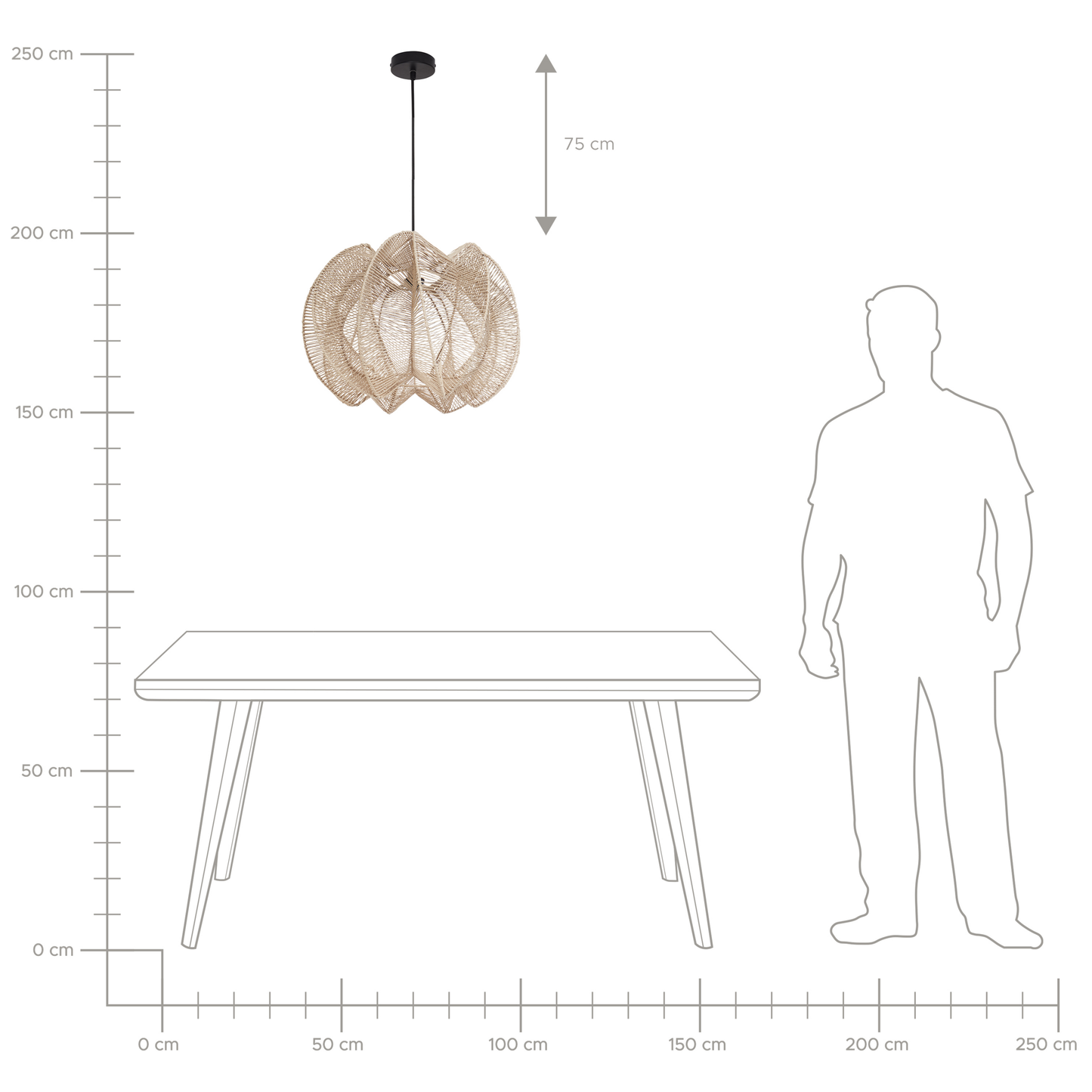 Boho Natural Paper Rope Pendant Lamp