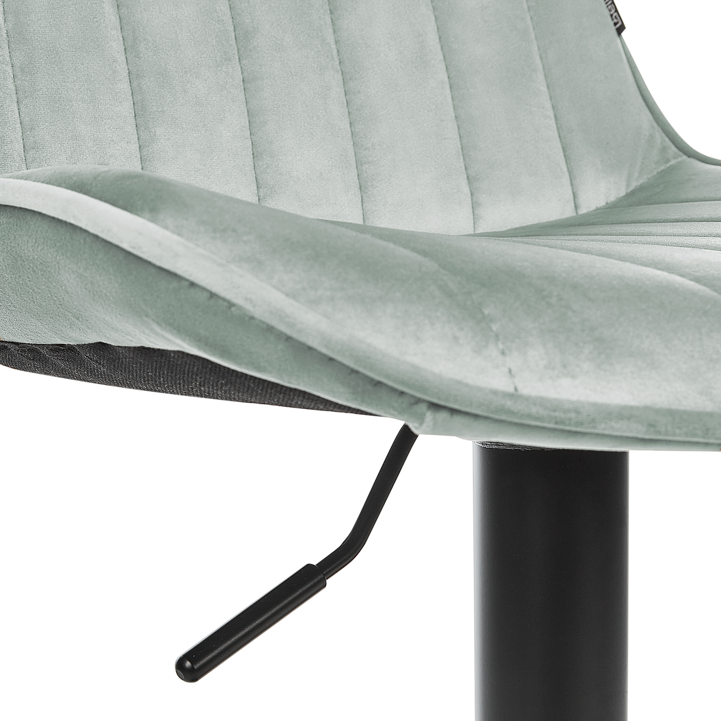 Mint Green Velvet Bar Stool Set 2 Height Adjustable Swivel