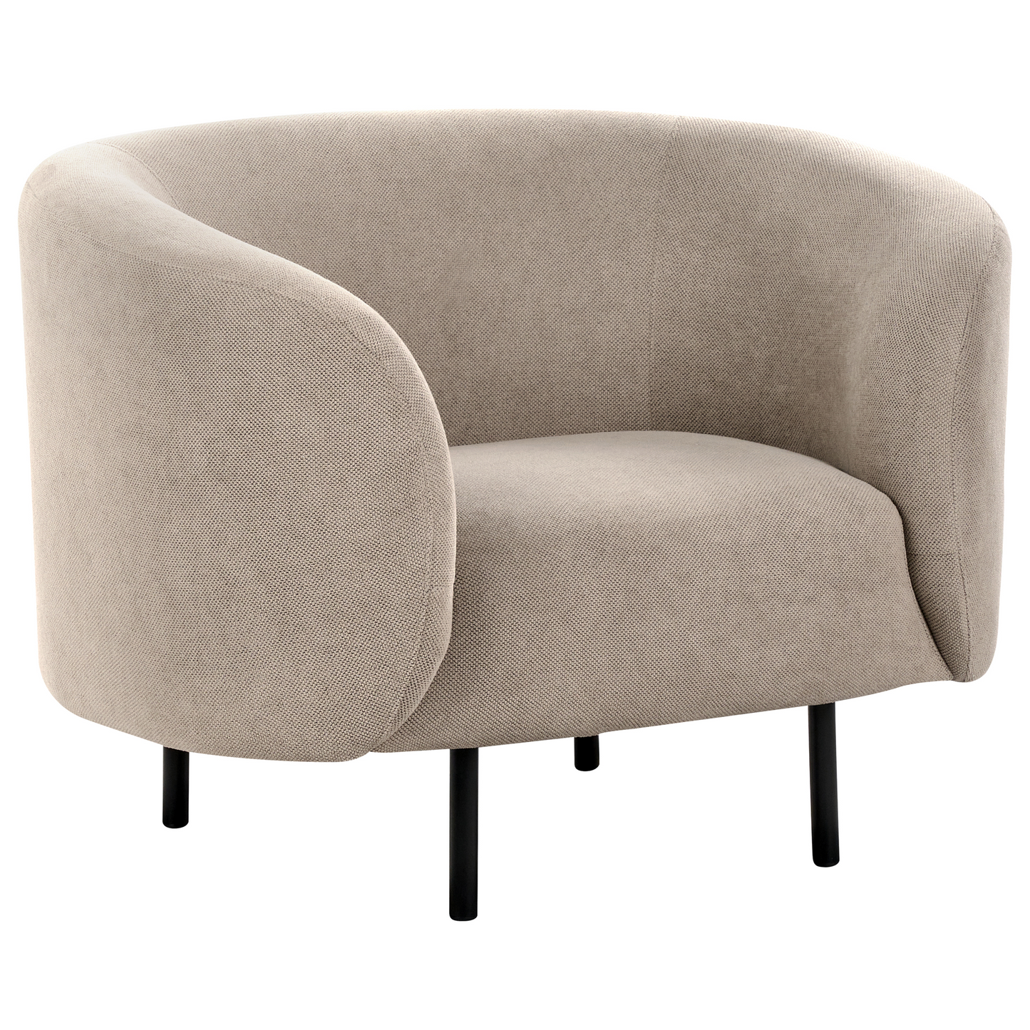 Taupe Polyester Sofa Set 3 Seater Loveseat Black Legs