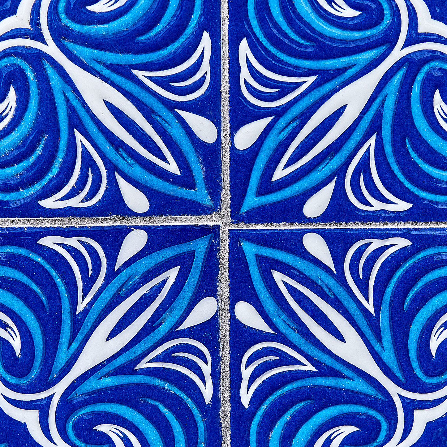 Noble Garden Folding Garden Chairs 2 Black Metal Blue Mosaic