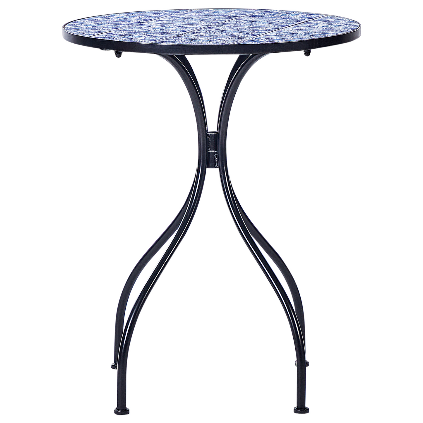 Heritage Garden Bistro Set Black Metal Table And 2 Chairs Blue Mosaic