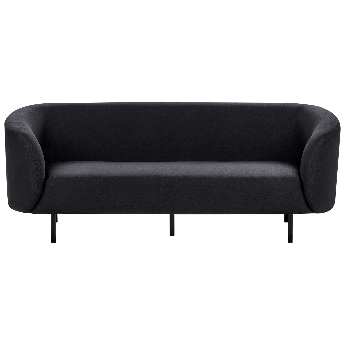 Living Room Set Black Fabric Nubby Legs 3 Seater Sofa