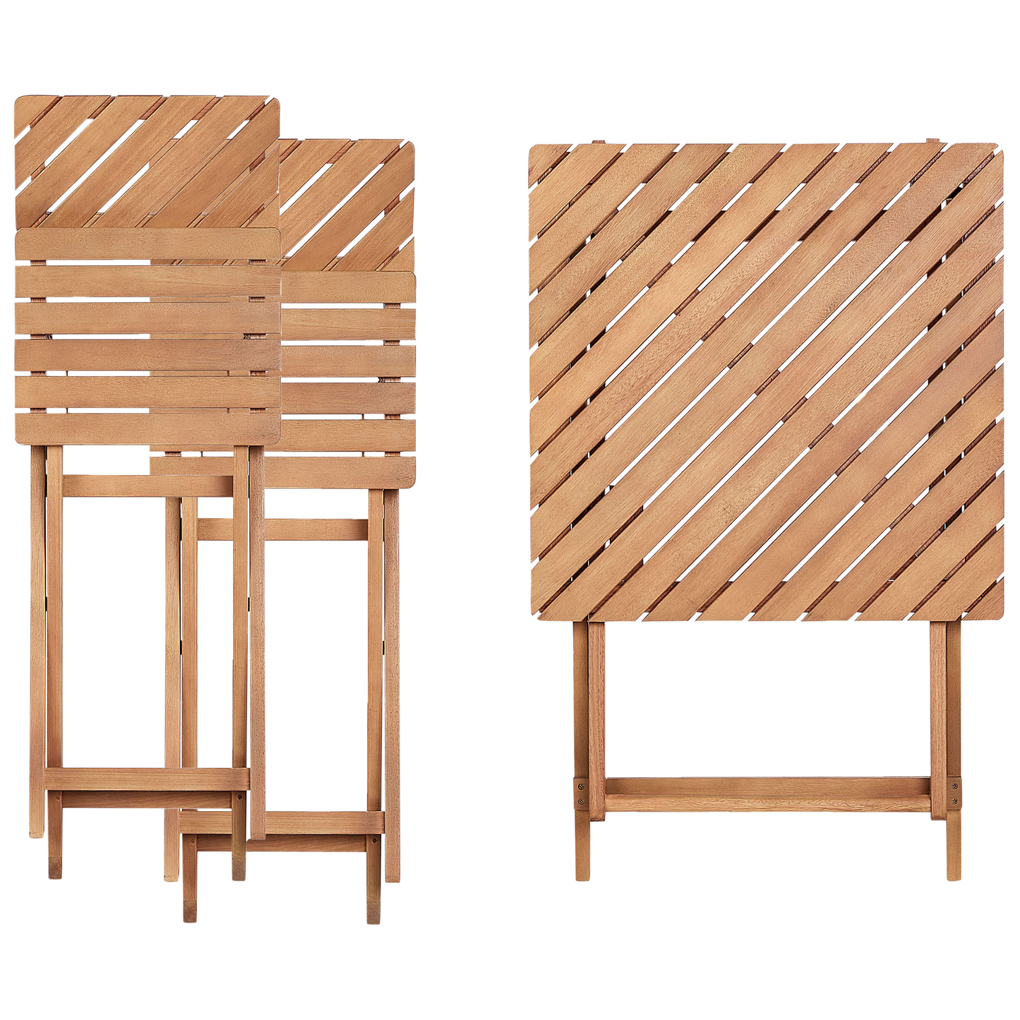 Eucalyptus 3 Piece Folding Bistro Set With Two Chairs