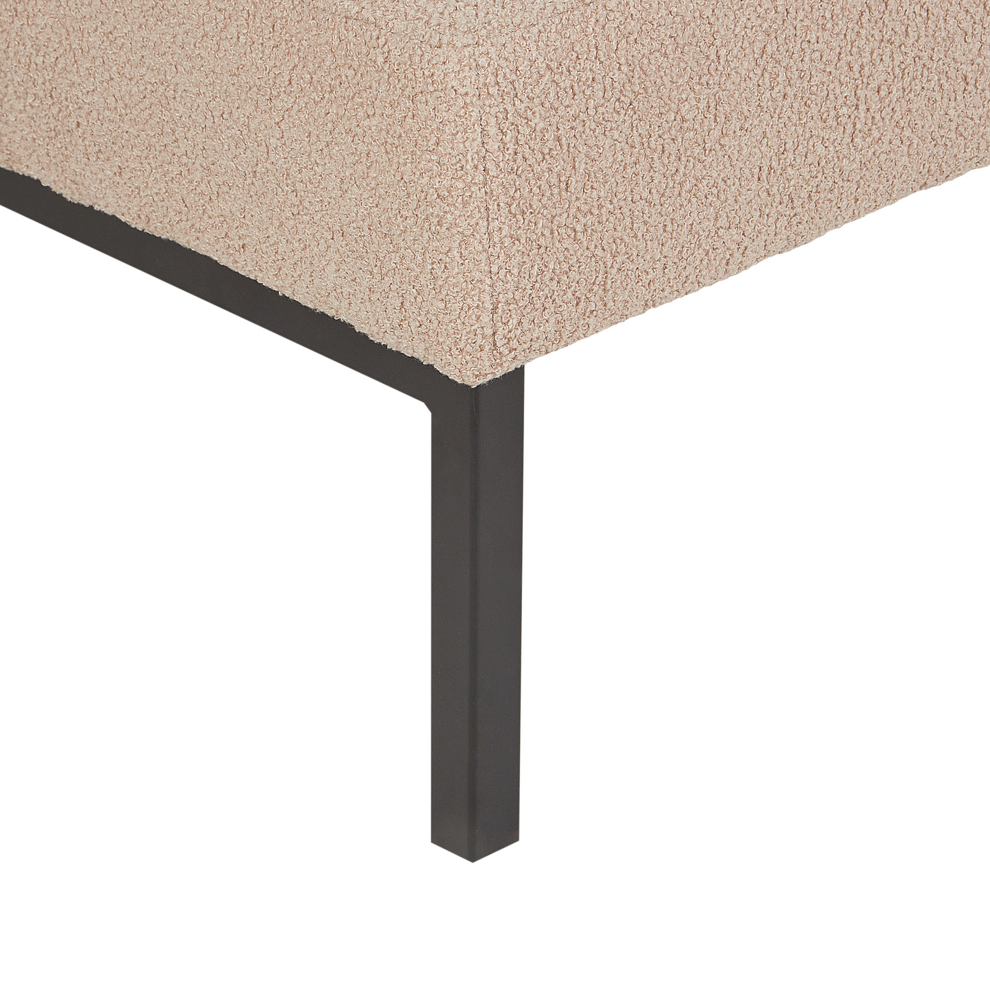 Living Beige Boucl? Chaise Longue With Metal Legs