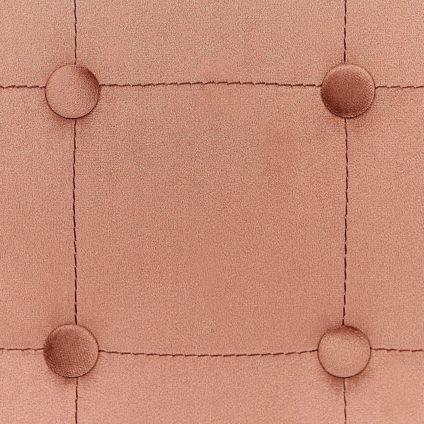 Home Peach Pink Velvet Footstool Cube Pouffe Button Tufted Upholstery Compact Multiuse Ottoman