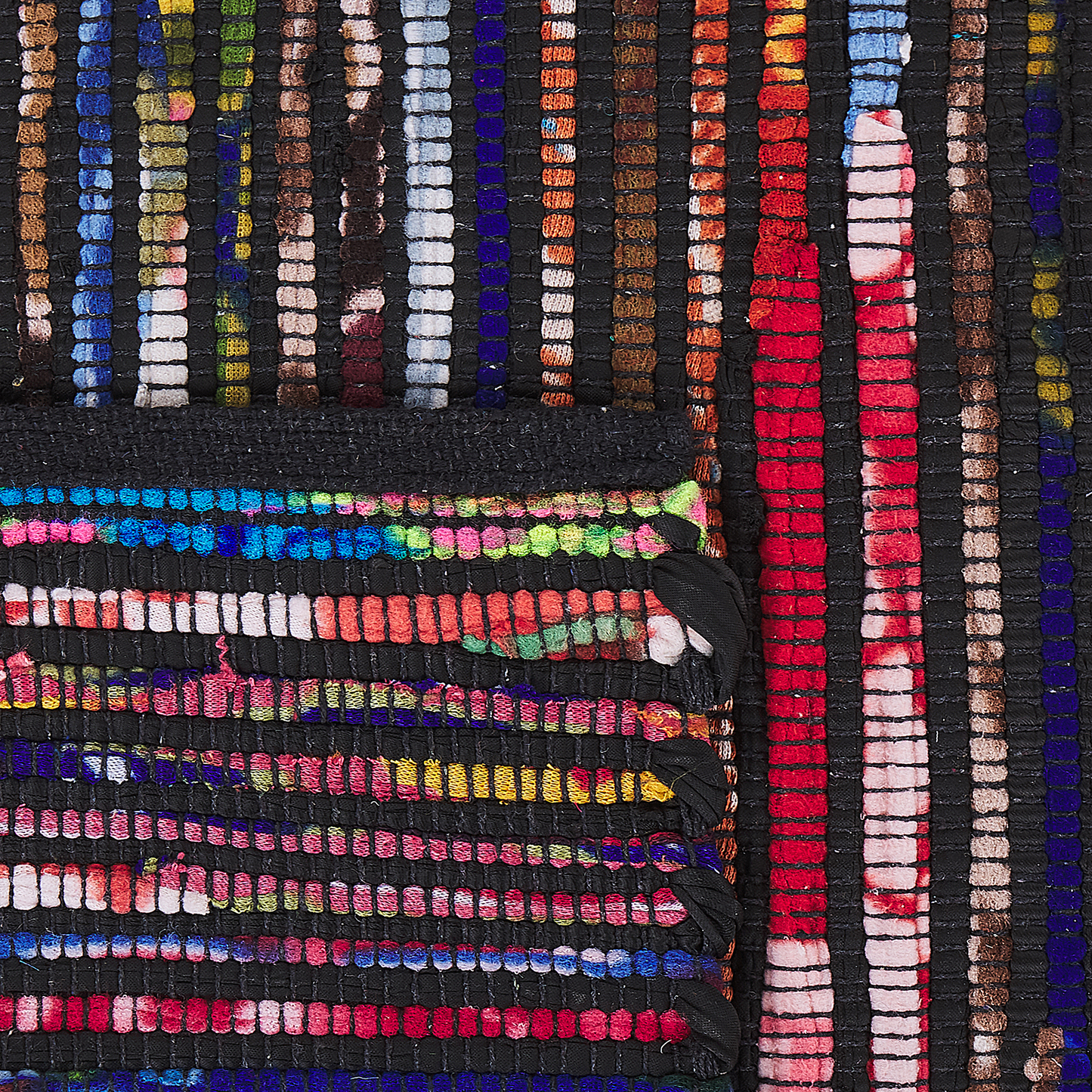 Dark Multicolour Cotton Rug 160 x 230cm Handmade Boho Eclectic