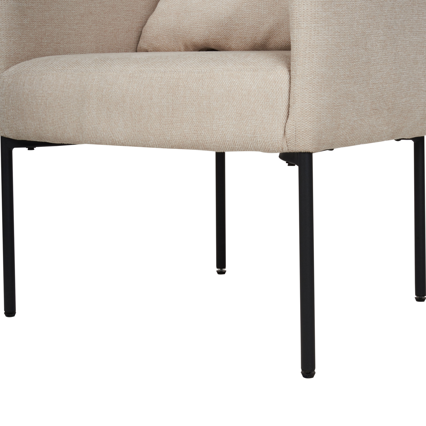Armchair With Cushion Light Beige Faux Linen Retro Style