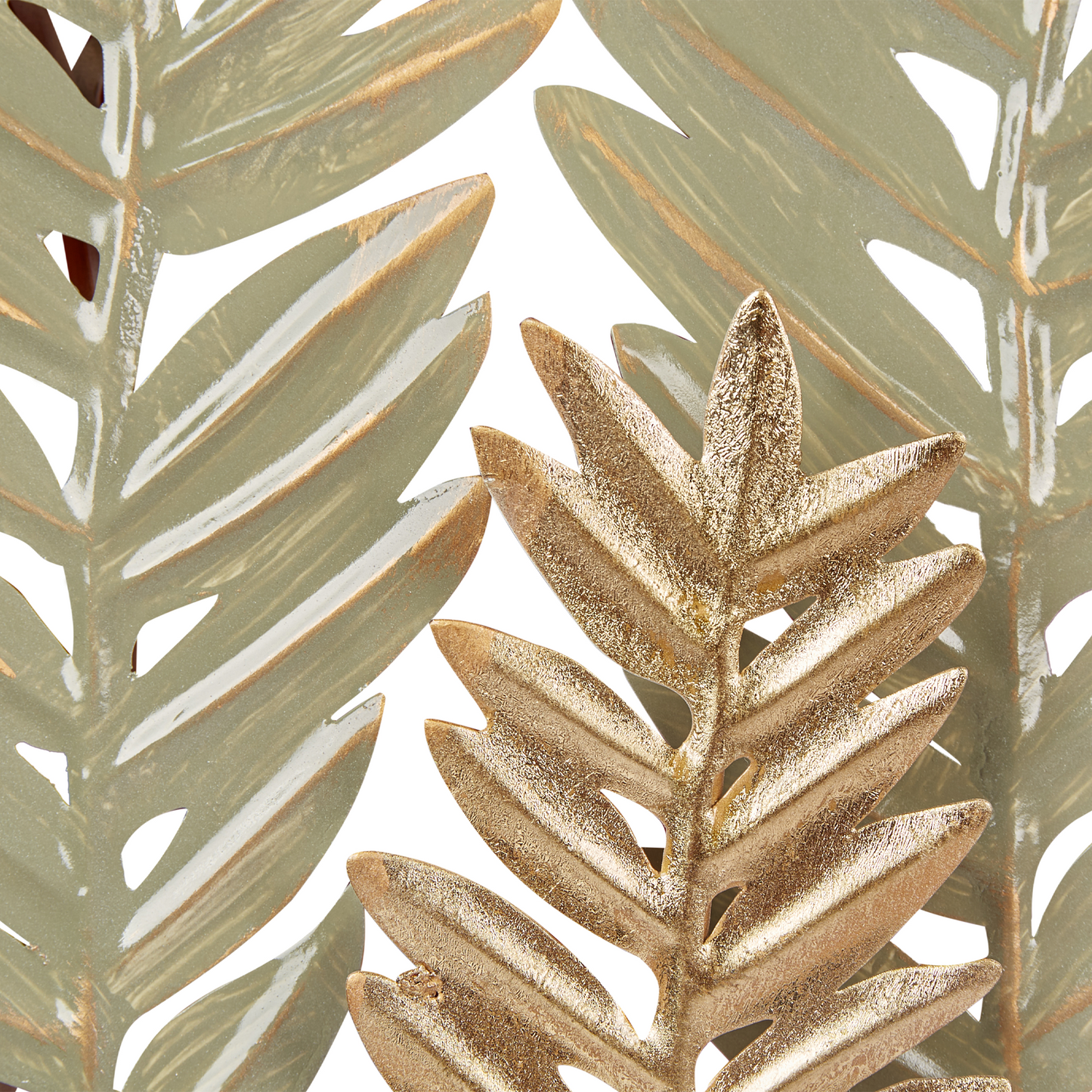 Zenith Fern Iron Wall Art Handmade Gold and Green Modern Decor