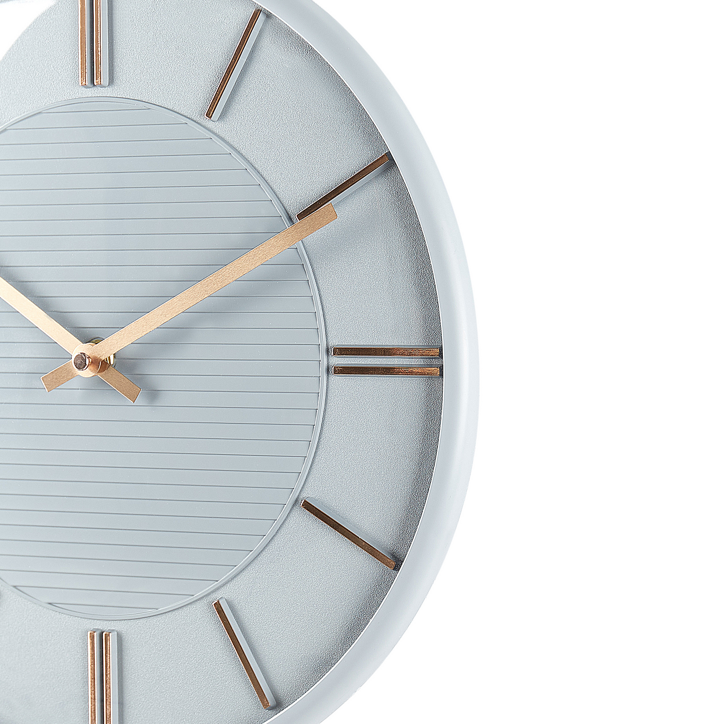 Design Wall Clock Grey Metal 34cm Diameter No Numbers