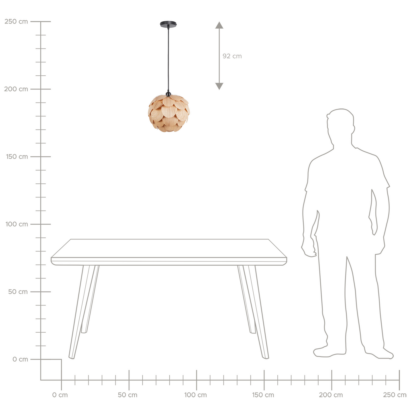 Pendant Lamp Acorn Shade Natural Bamboo Wood