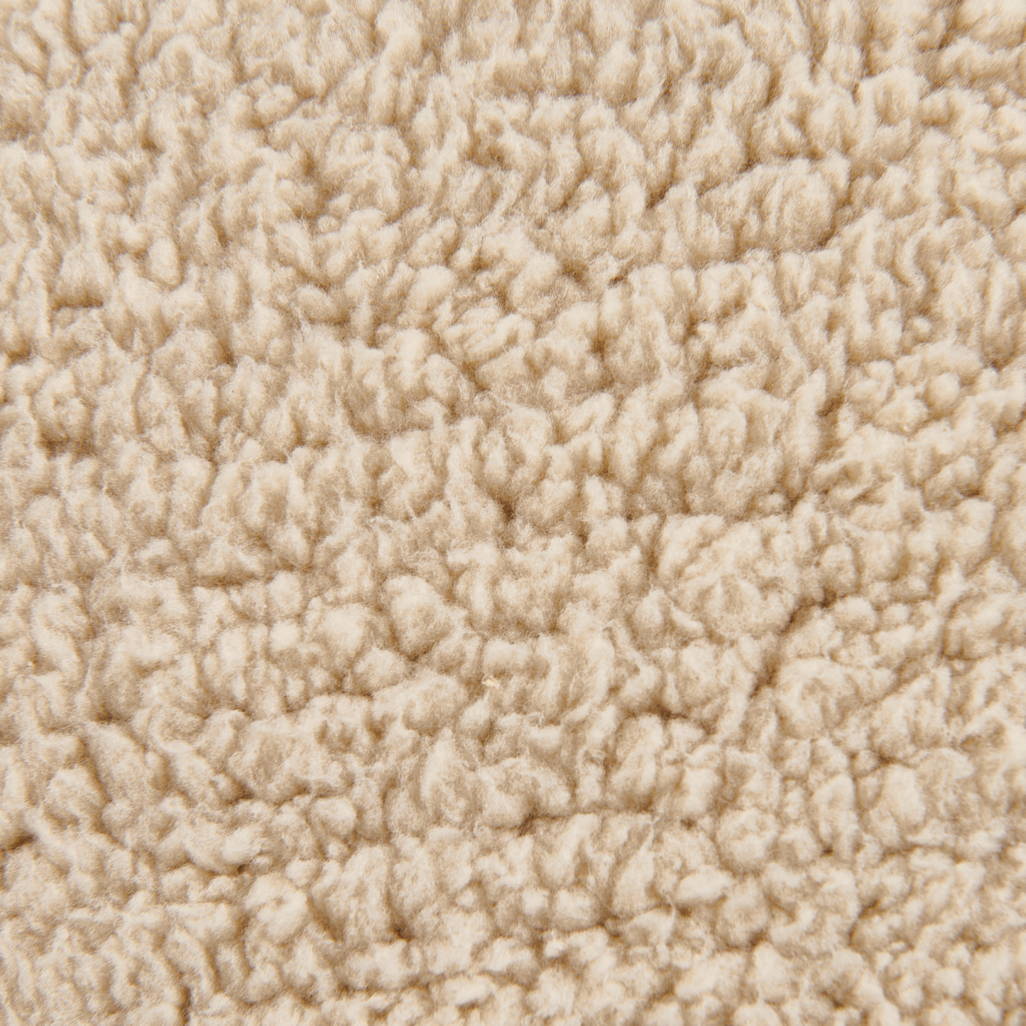 Pouffe Beige 50 x 50 x 30 Teddy Fabric Round Seat