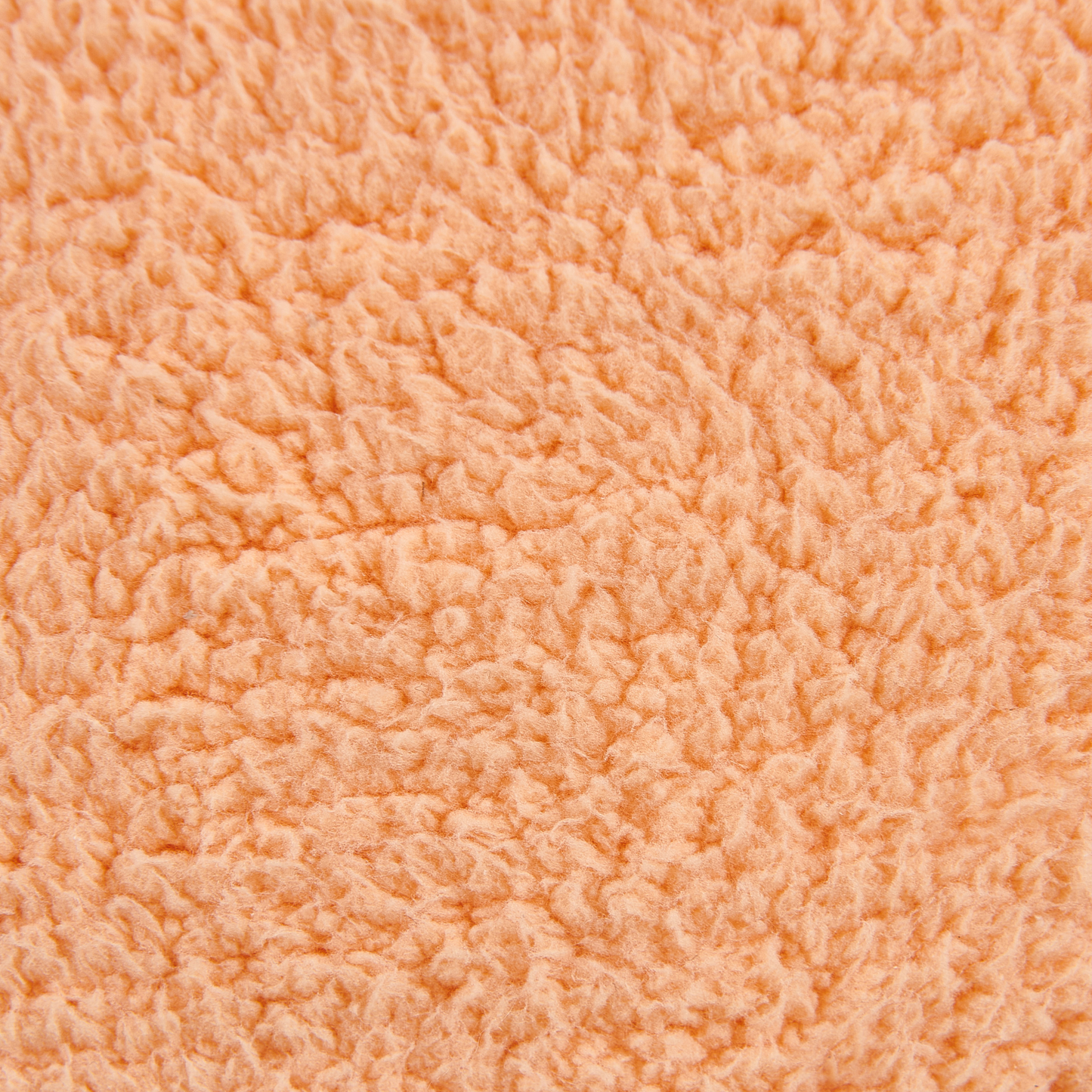Orange Pouffe 50 x 50 x 30cm Fluffy Teddy Fabric Round Seat for Living Room Accent