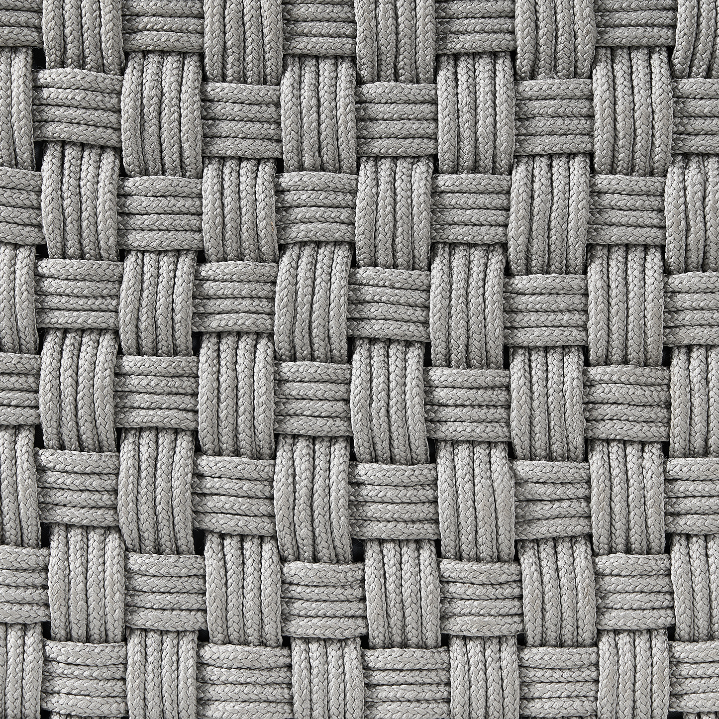 Garden Pouffe Grey Handwoven Boho Outdoor Ottoman 50 x 50cm Weatherproof