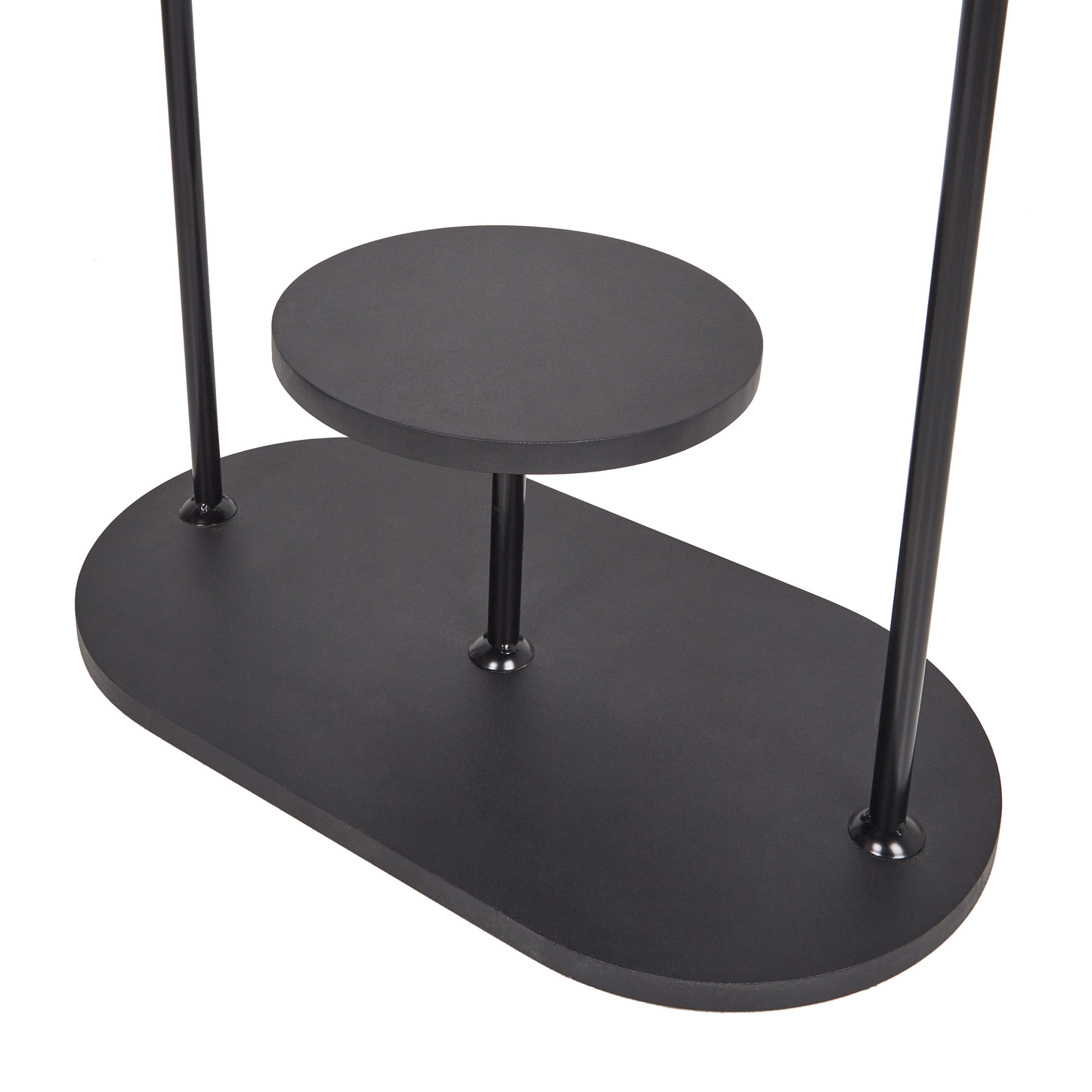 Black Steel Clothes Rack 174cm Freestanding Garment Rail