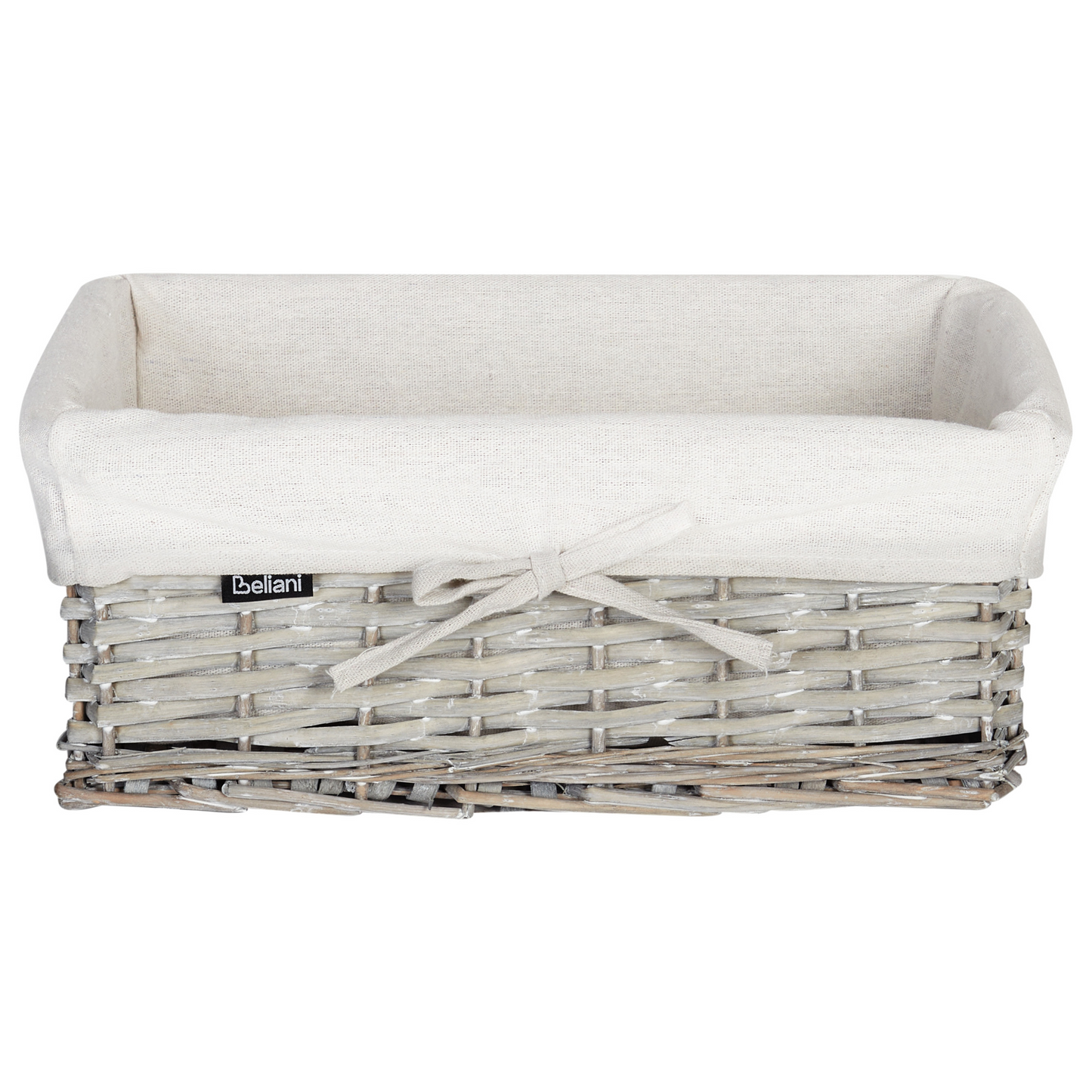 Grey Willow Set Of Five Laundry Storage Wicker Baskets With Removable White Linings