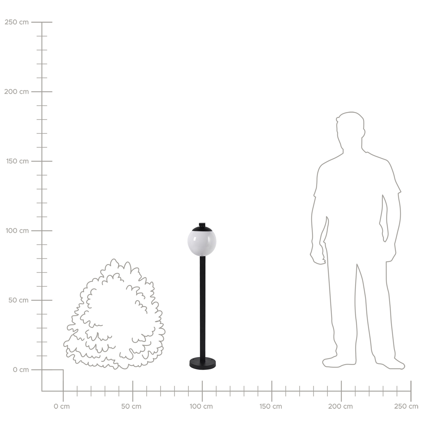 Bollard Light Black Aluminum 105cm Outdoor Path Lamp Exterior Modern Design