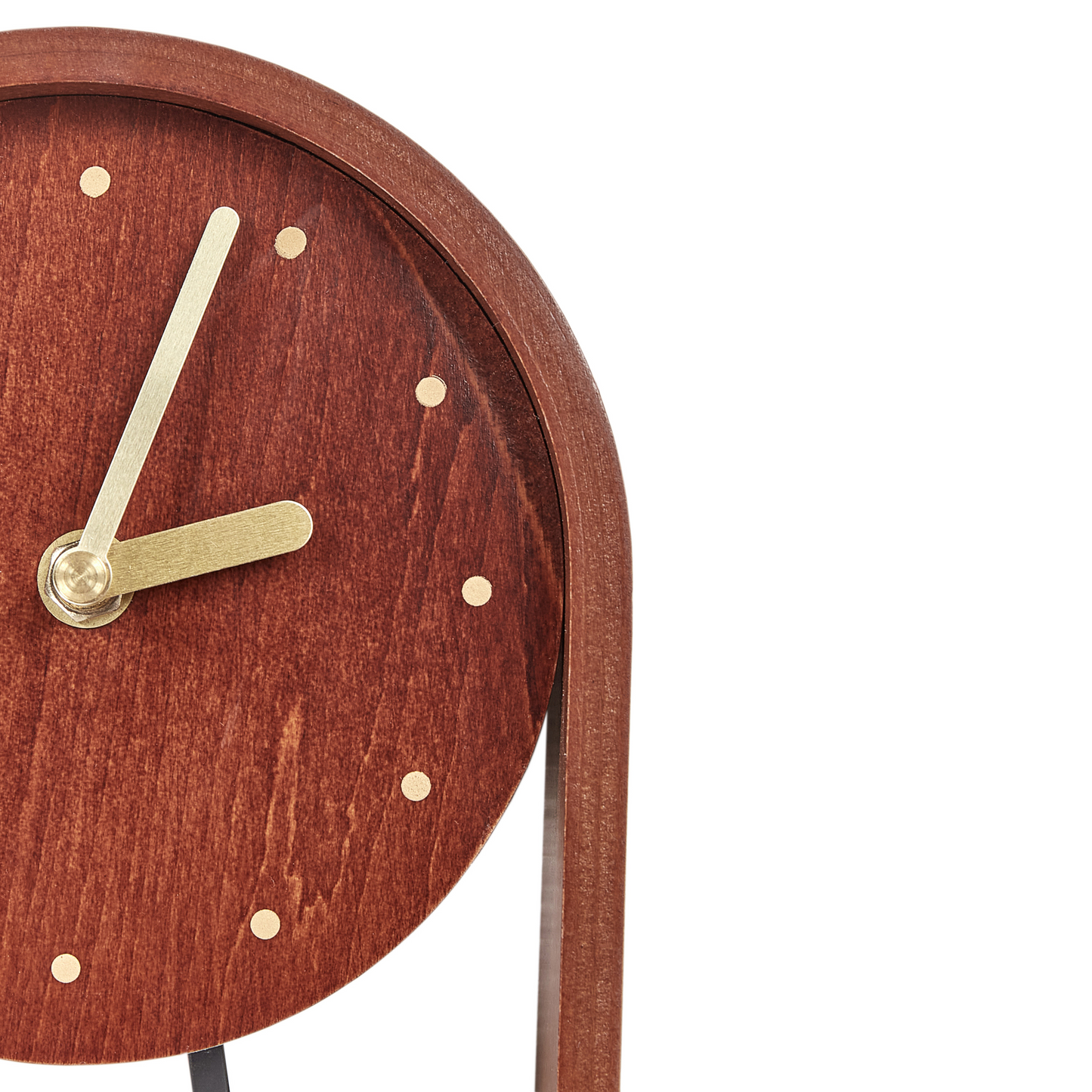 Elara Home Modern MDF Table Clock Round Face Pendulum Brown
