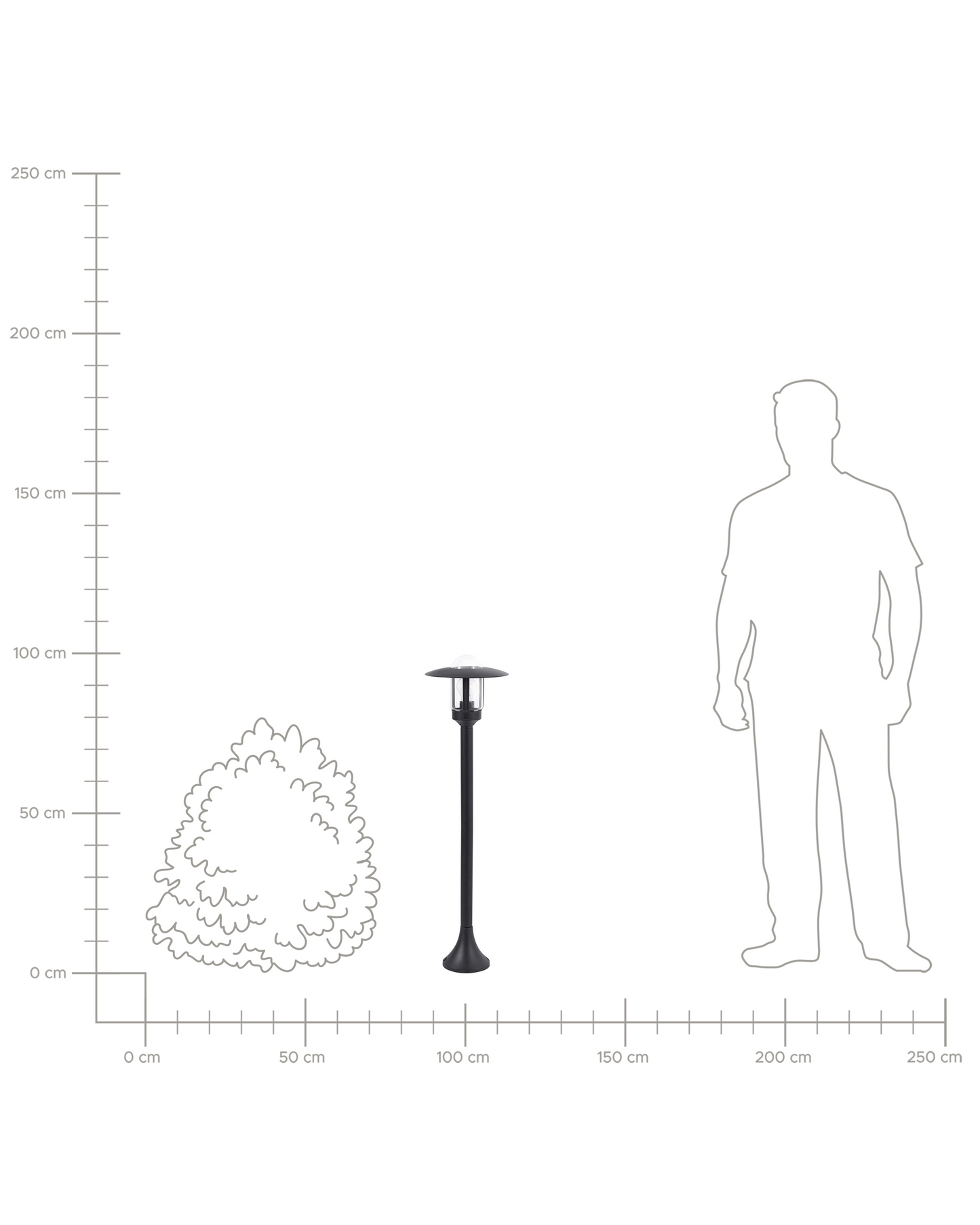 Bollard Light Black Aluminum 98cm Modern Garden Path Lamp