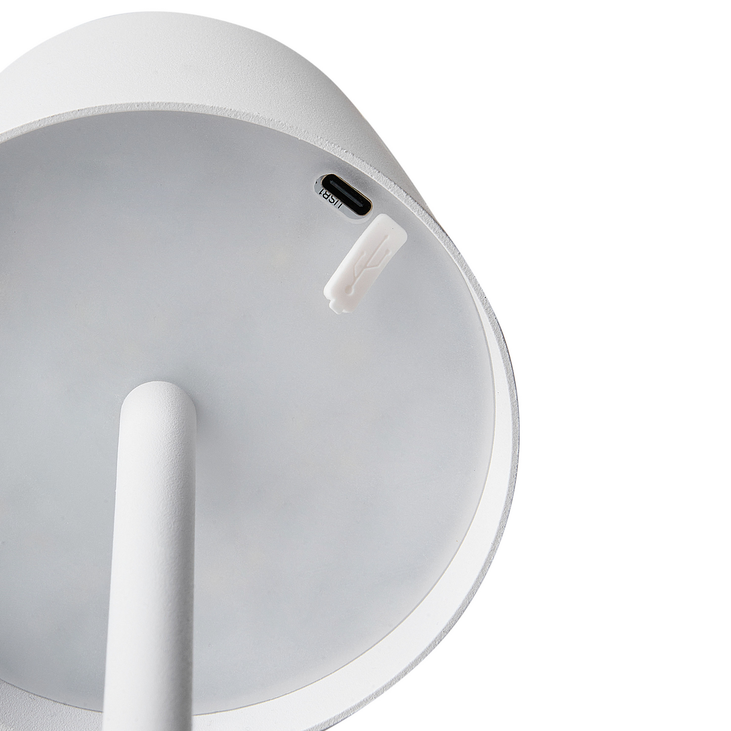 White Aluminium Wireless Table Lamp With Touch And USB Cable
