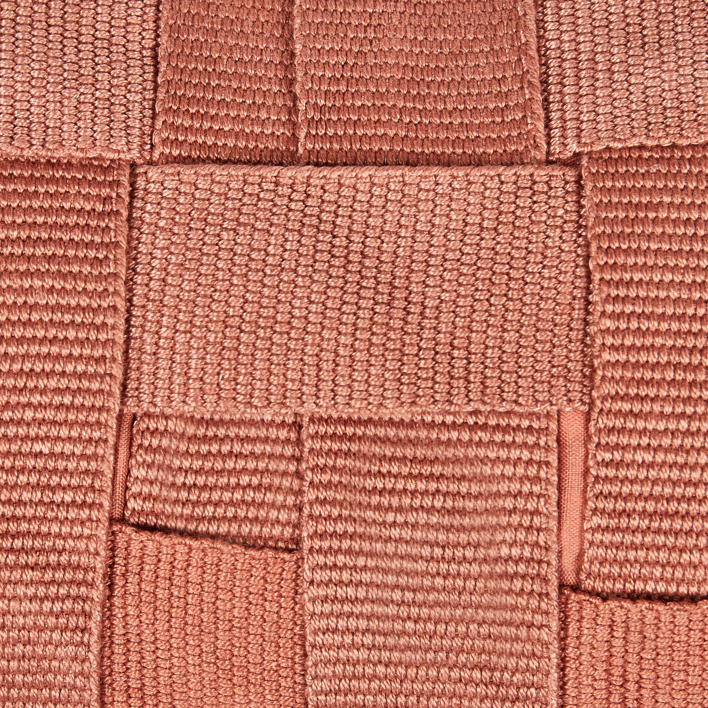 Boho Outdoor Pouffe 50 x 50cm Light Red Handwoven Recycled PET