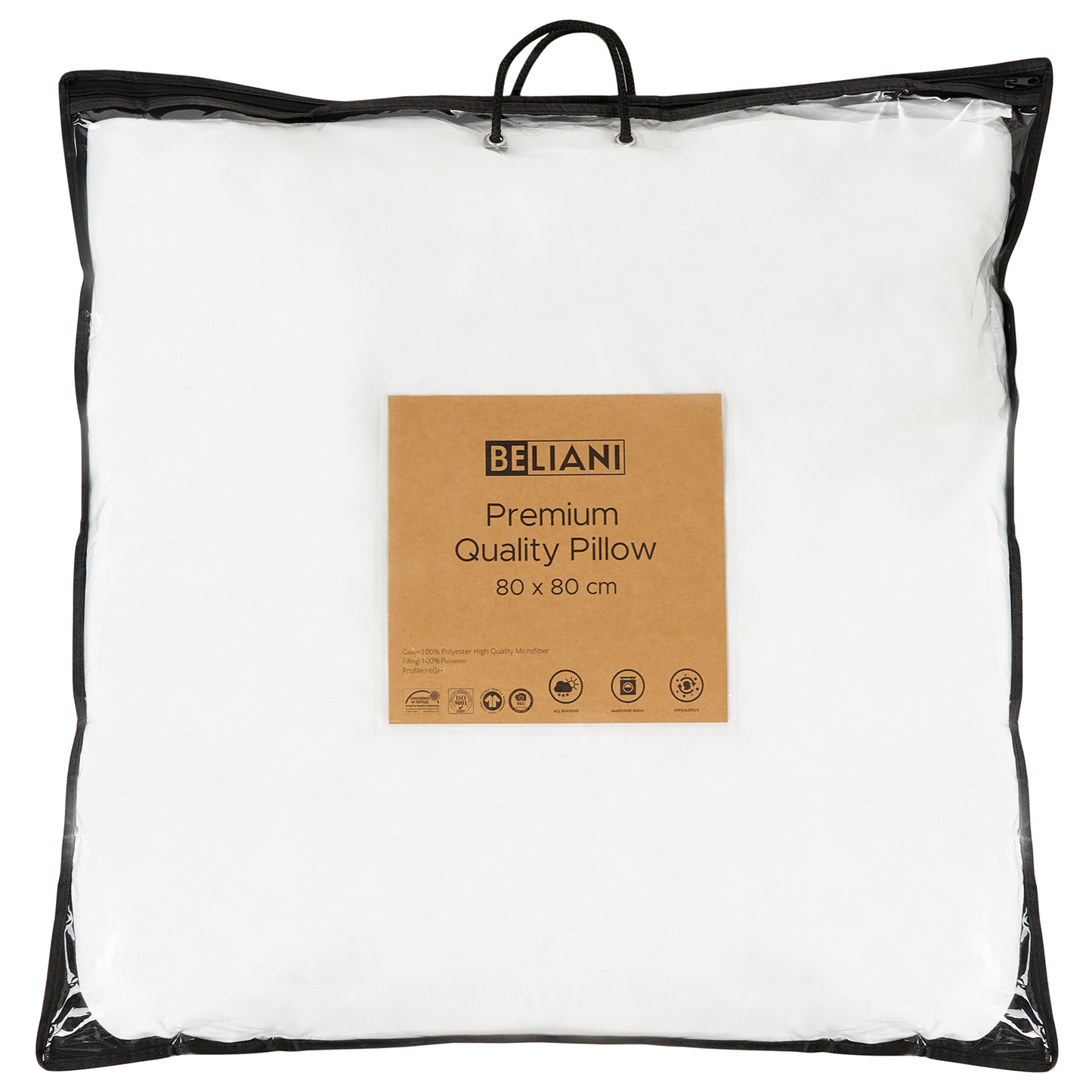 Two Pack White Microfibre Pillows Polyester Filling 80 x 80