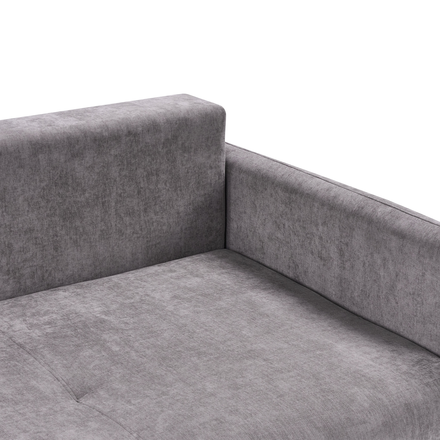 Sofa Bed Taupe Chenille 3 Seater Modern Upholstery Cushions Deluxe Comfort And Style