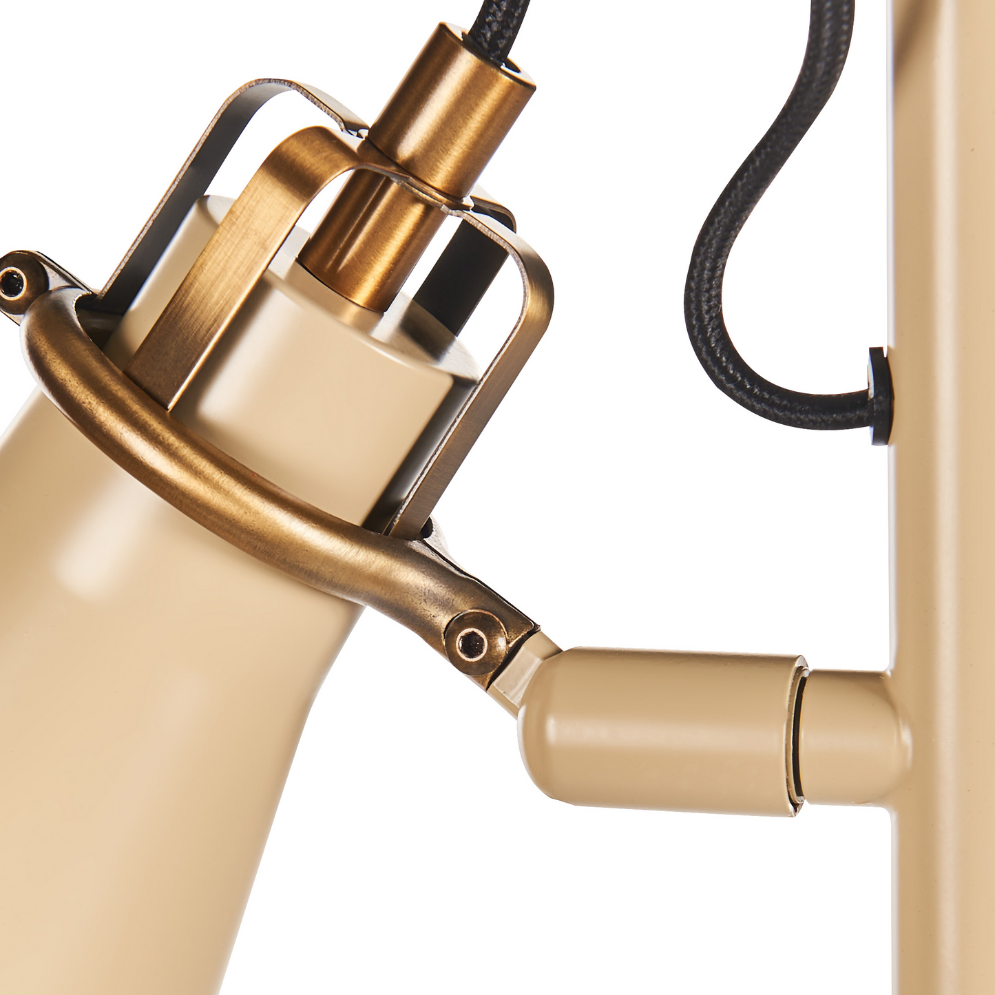 Beacon Beige Metal Floor Lamp With Adjustable Shade And On Off Switch