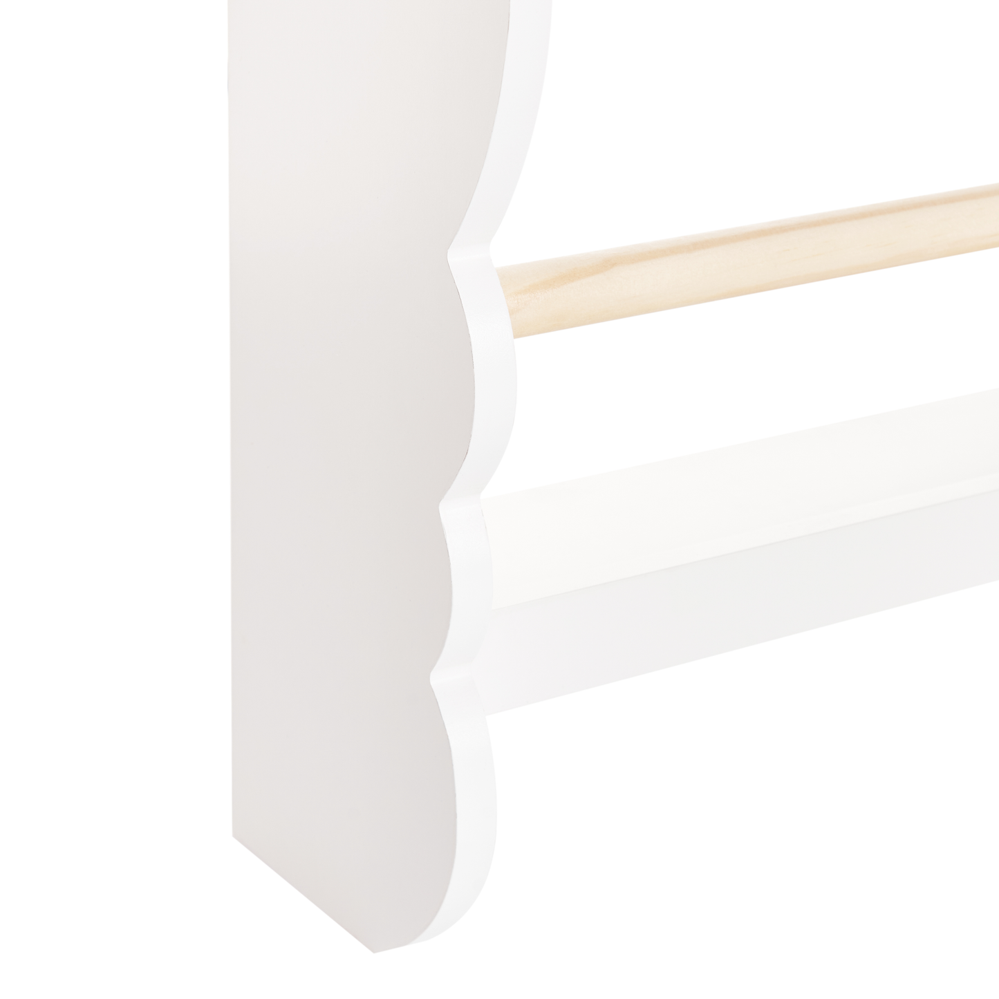 Everwood Wall Bookshelf White 3 Tier Pine Wood MDF For Kids Room Space Saving Design