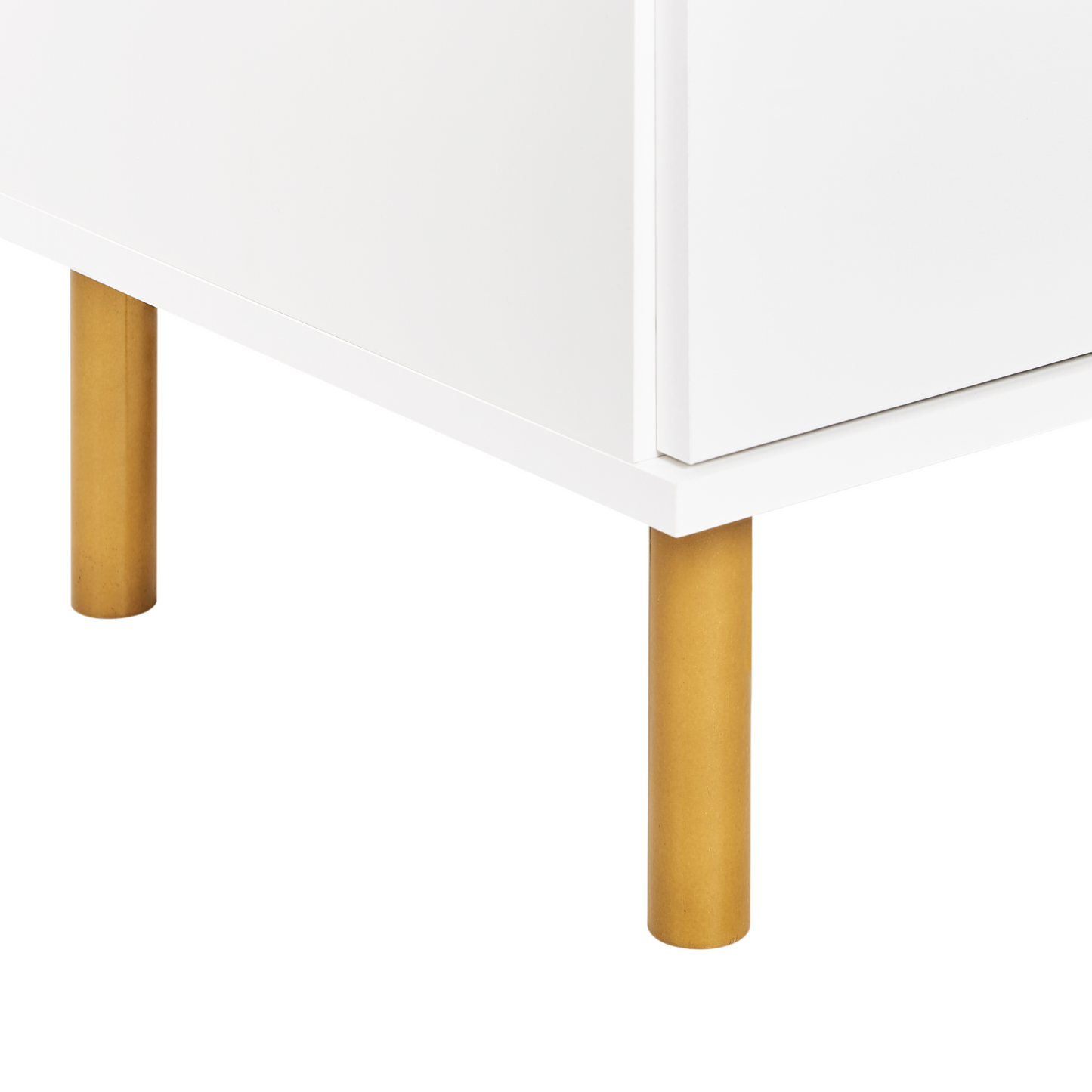 Home 6 Drawer Chest White Gold Accents With Solid Wood Legs