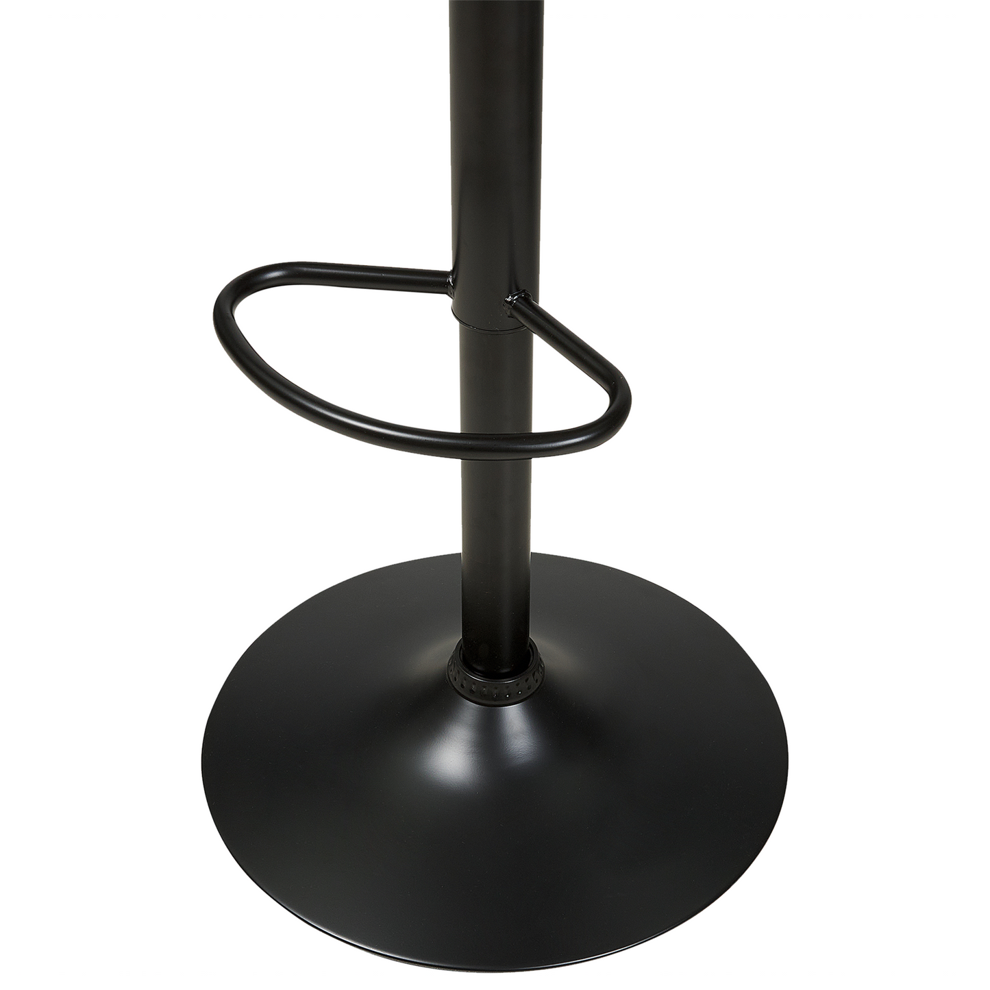 Bar Stools Set of 2 Dark Wood Black Faux Leather Gas Lift