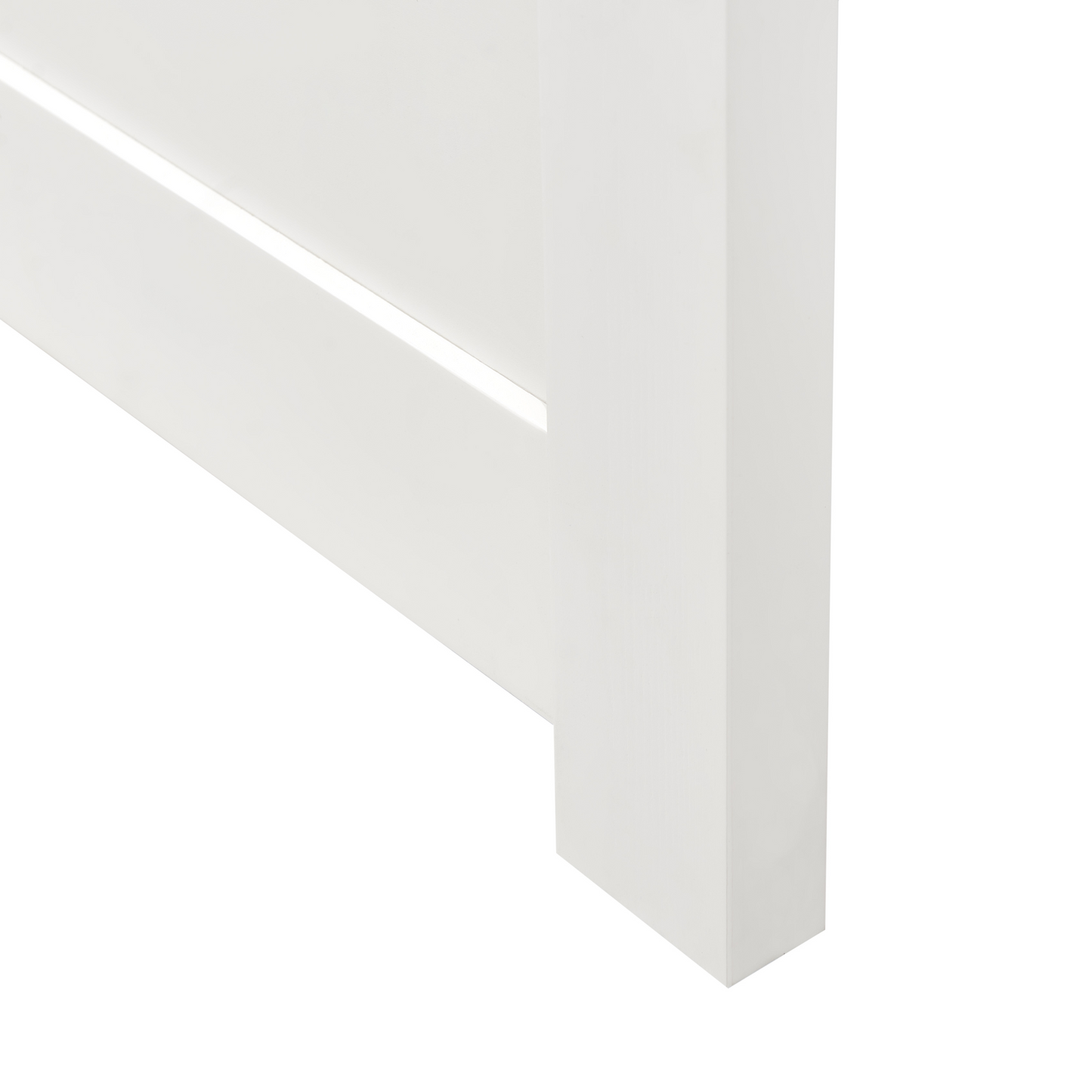 PineLane Bed Frame White Pine Wood Single 3Ft Headboard Minimalist