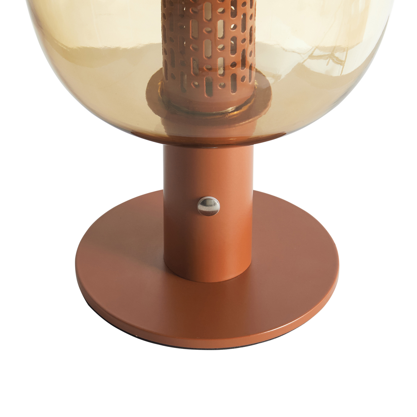 Nexa Modern Wireless Table Lamp LED Glass Shade Brown Aluminum