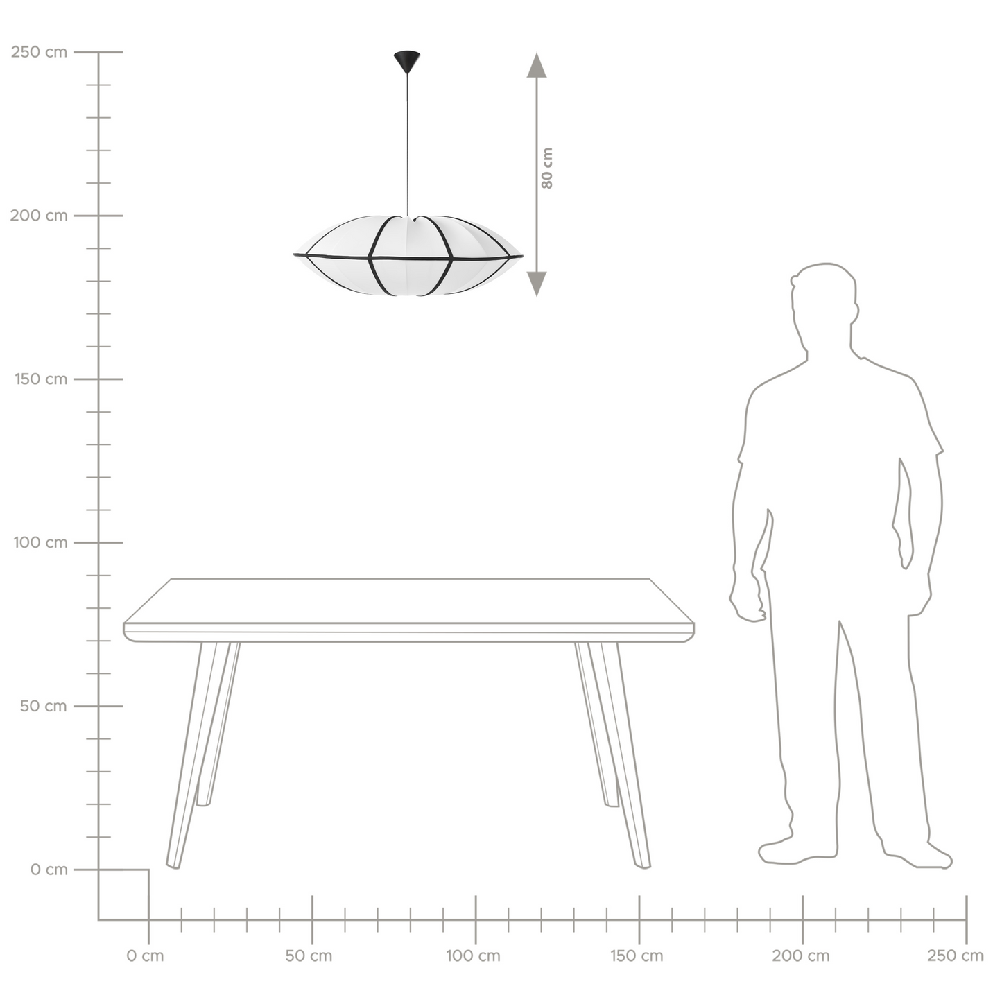 Hanging Pendant Lamp White Nylon Shade Modern Design