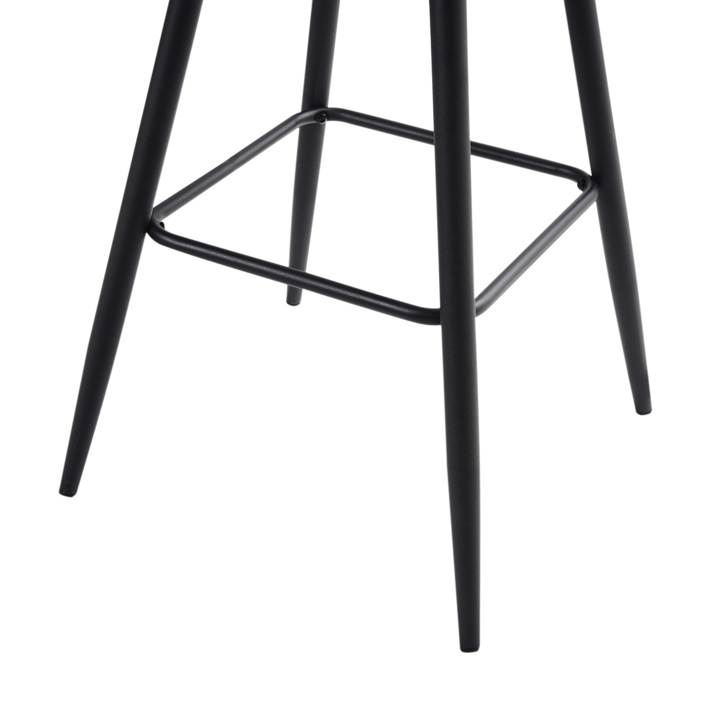 Taupe Boucle Bar Stool Set of 2 With Arms and Backrest Black Metal Legs