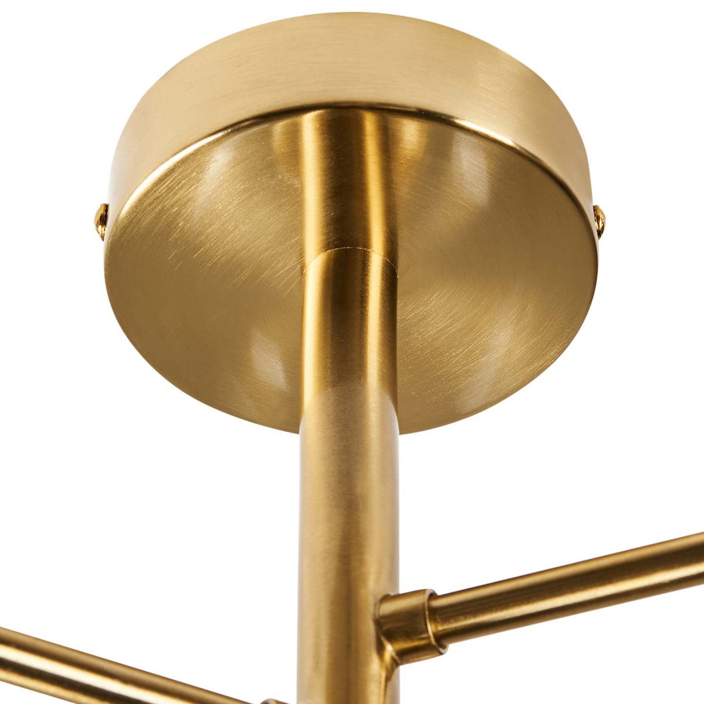Brass Glass and Iron 3-Light Ceiling Fixture