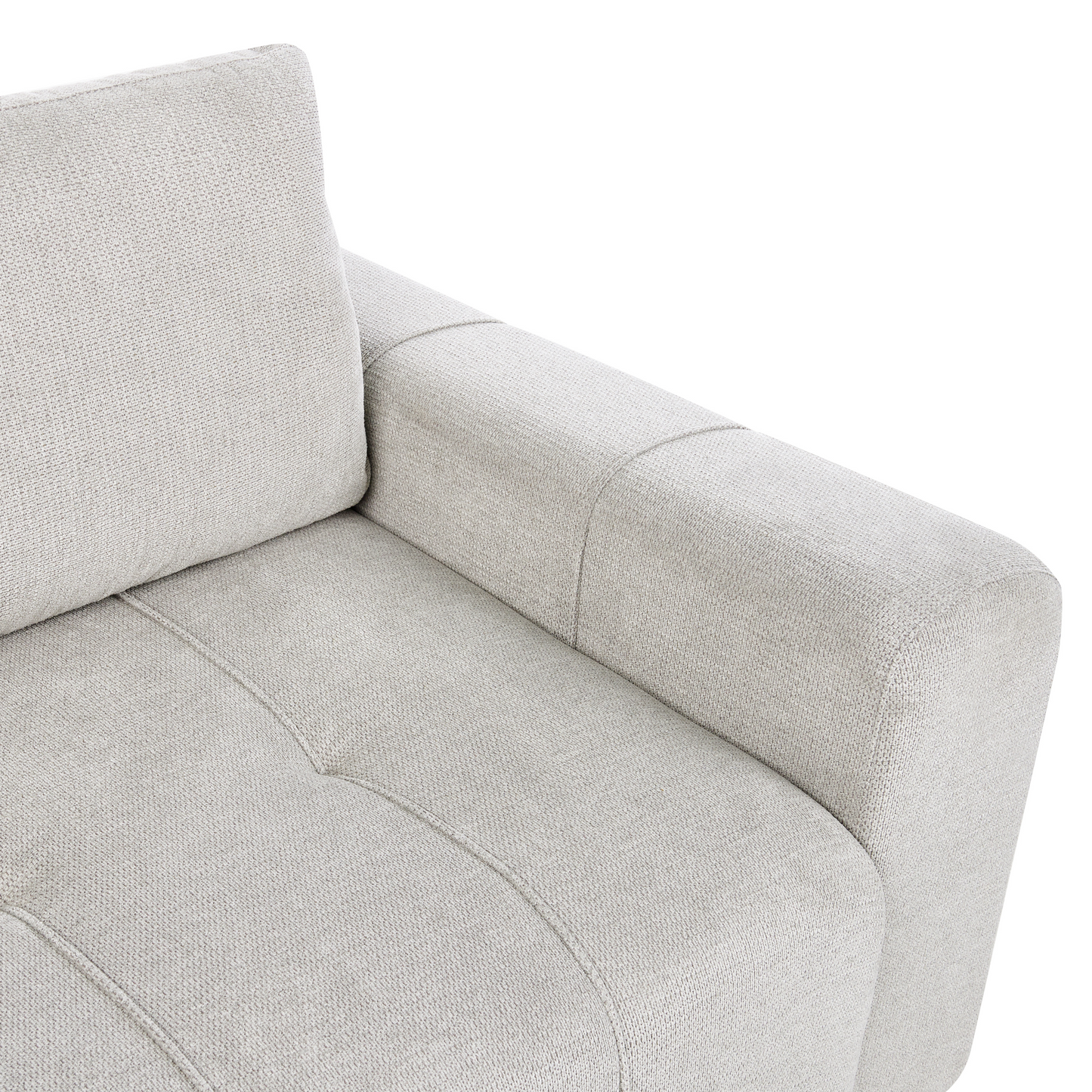 3 Corner Seater Sofa Bed Left Handed Light Grey Fabric With Built In Storage Unit