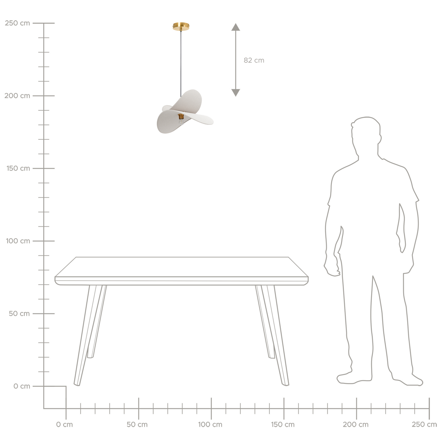 Pendant Lamp Light Grey Linen 105cm Open Bulb Modern