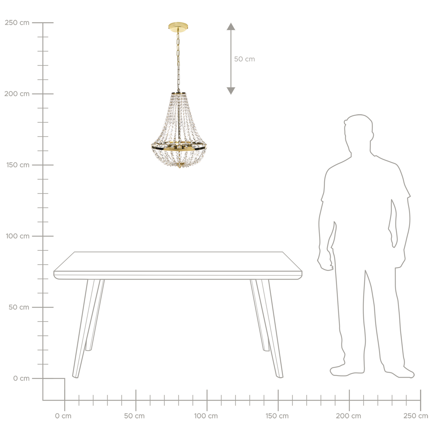 Gold Chandelier Iron Ceiling Lamp With Crystals