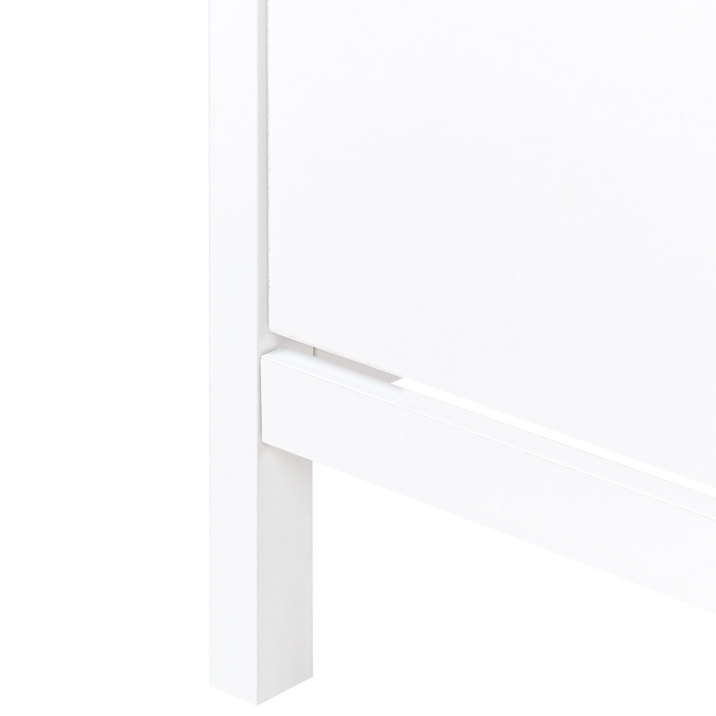 NordicHome White MDF Shoe Storage Cabinet With Two Compartments Hallway Organizer For Scandinavian Style