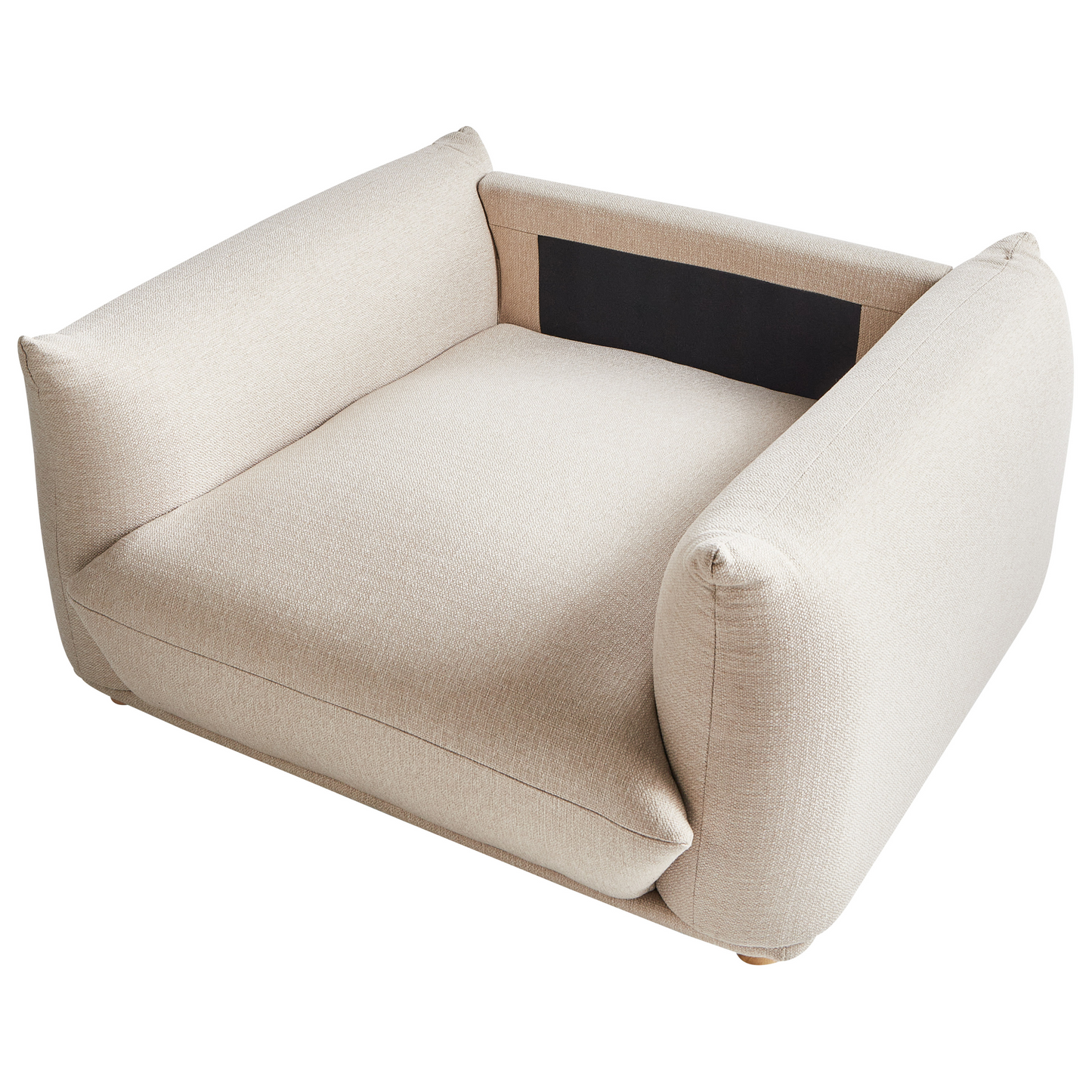 Fabric Sofa Set 5 Seater Light Beige Polyester Armchairs